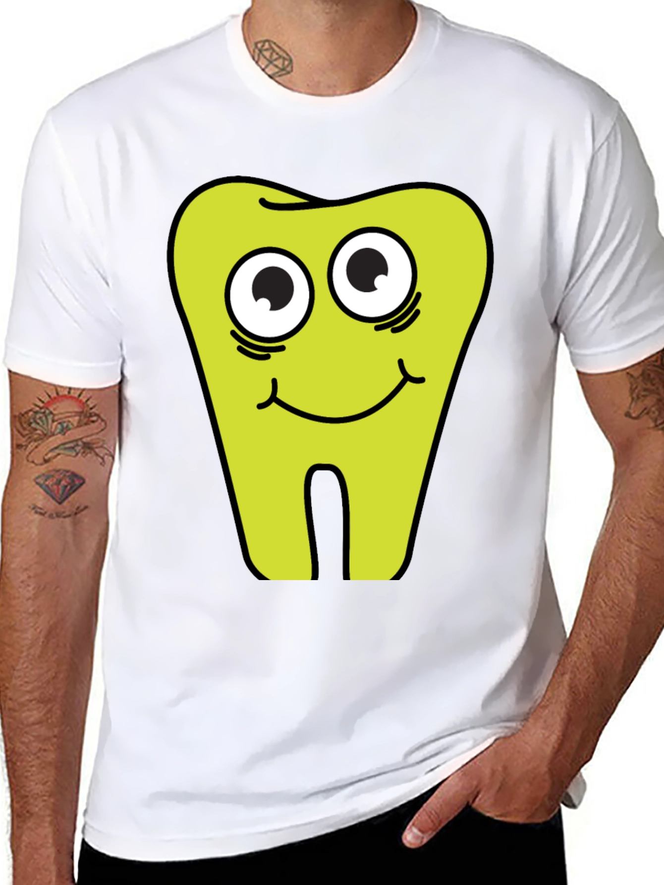 Black Funny Tooth Graphic Black T-Shirt view 8