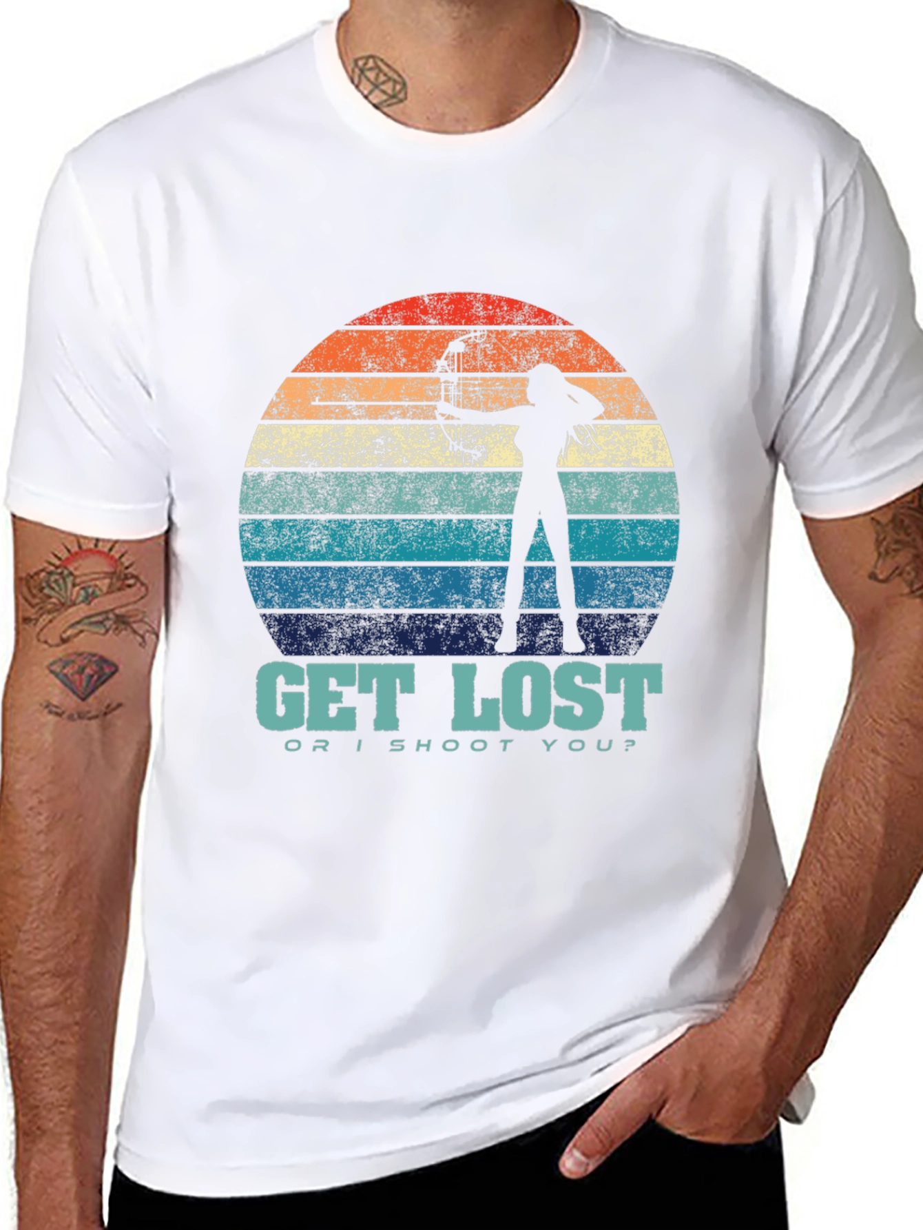 Black Get Lost Archer Graphic T-Shirt view 8