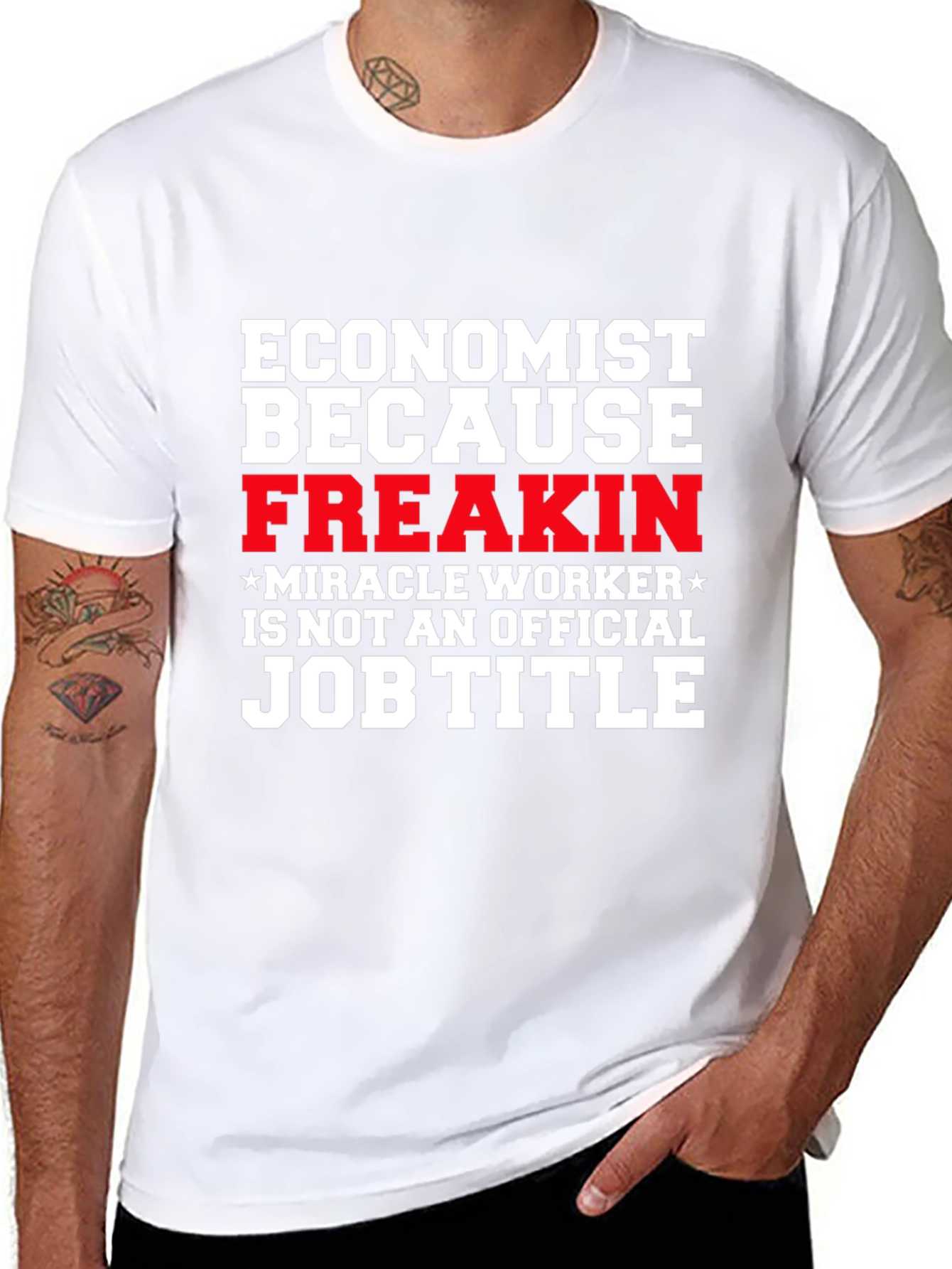 Black Economist Funny Job Title Graphic T-Shirt view 8