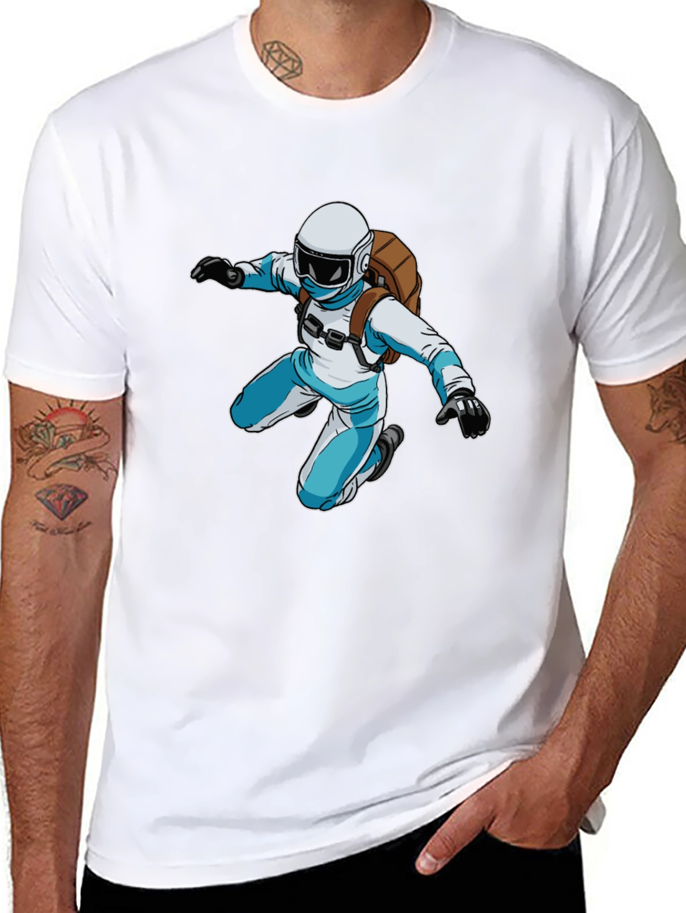 Black Skydiver Graphic Black T-Shirt view 8