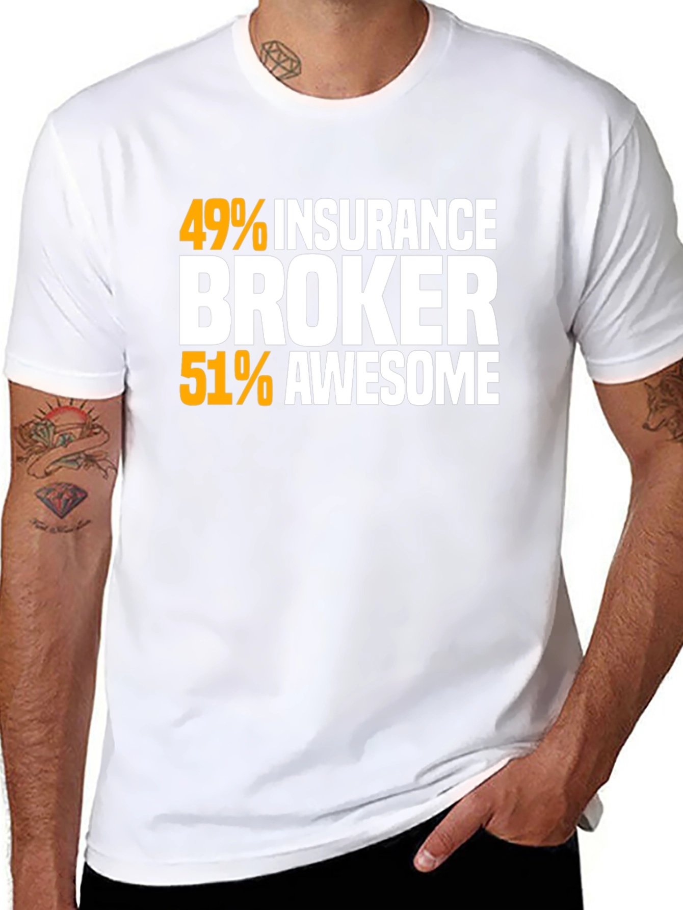 Black Insurance Broker Awesome Graphic T-Shirt view 8