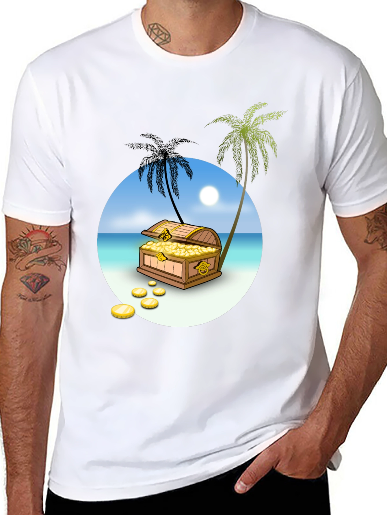 Treasure Island Graphic Tee - Men's Black T-Shirt - 8