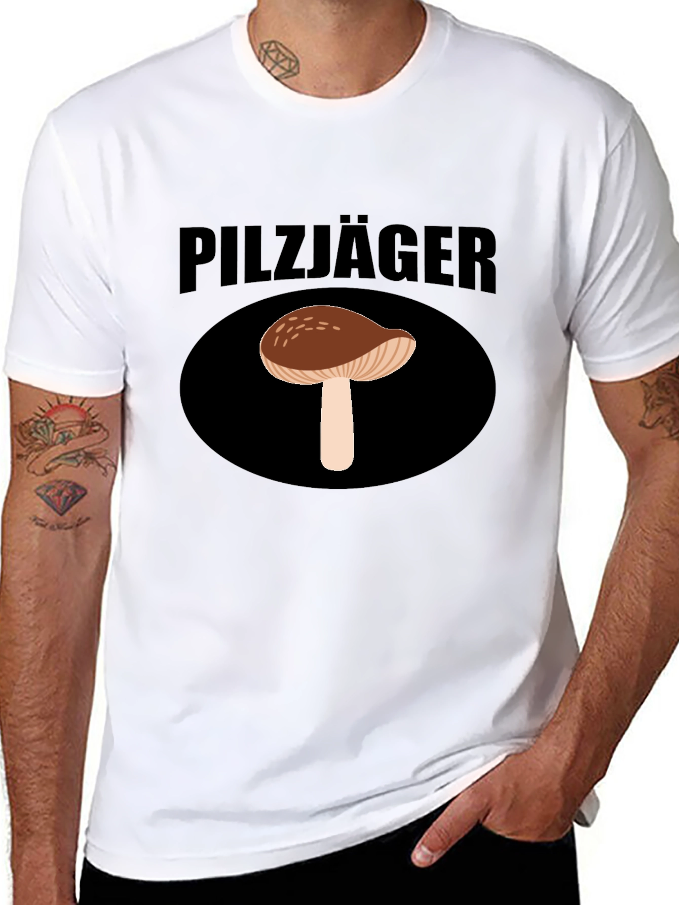 Pilzjäger Mushroom Hunter Graphic Tee - Black - 8