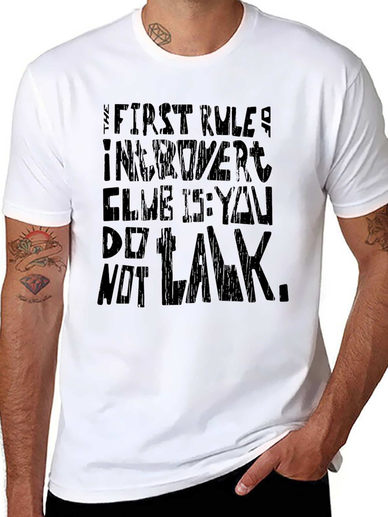 Black Introvert Club Graphic T-Shirt view 8
