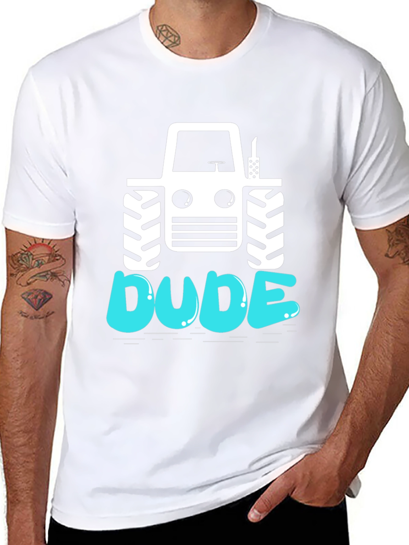 Black Dude Tractor Graphic Tee - Black Cotton T-Shirt view 8