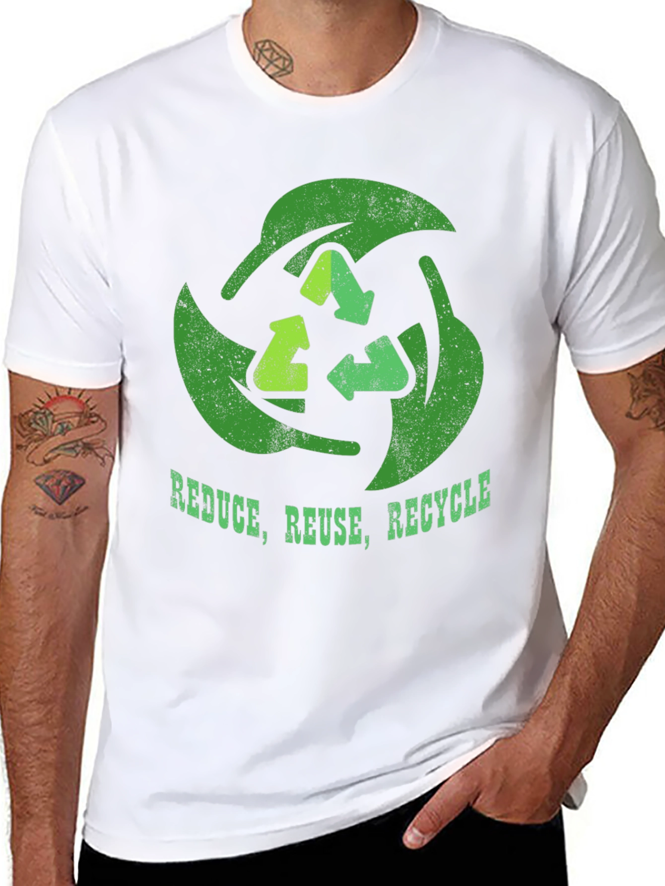 Reduce, Reuse, Recycle T-Shirt - Eco-Friendly Green Design - 8