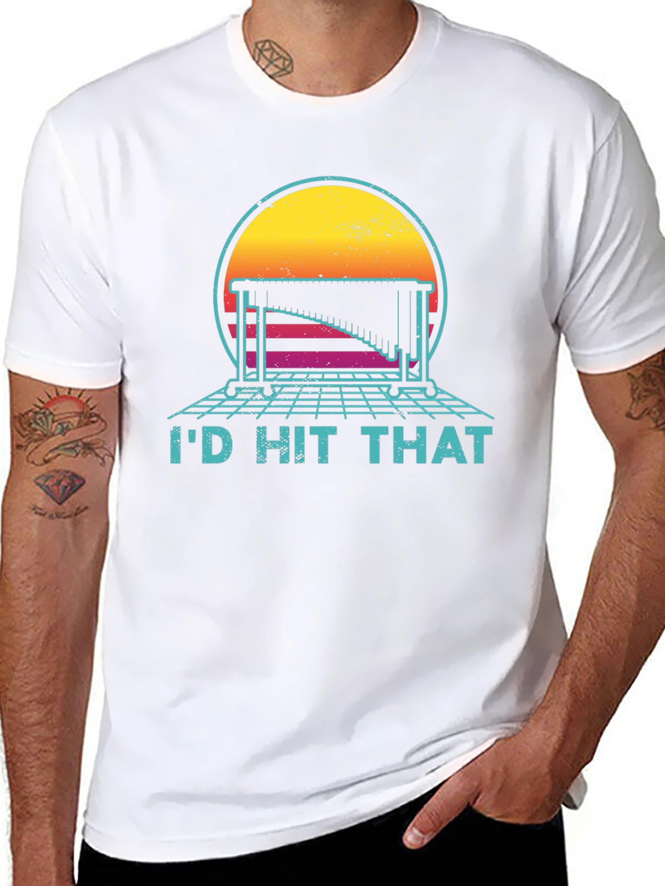 Black Retro Music T-Shirt - I'd Hit That Tee view 8