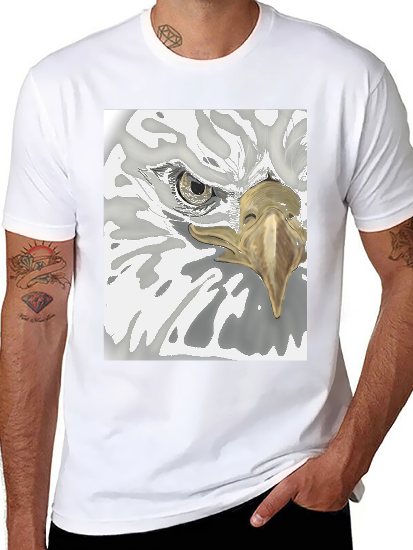 Black Eagle Graphic Tee - Black Cotton Blend view 8