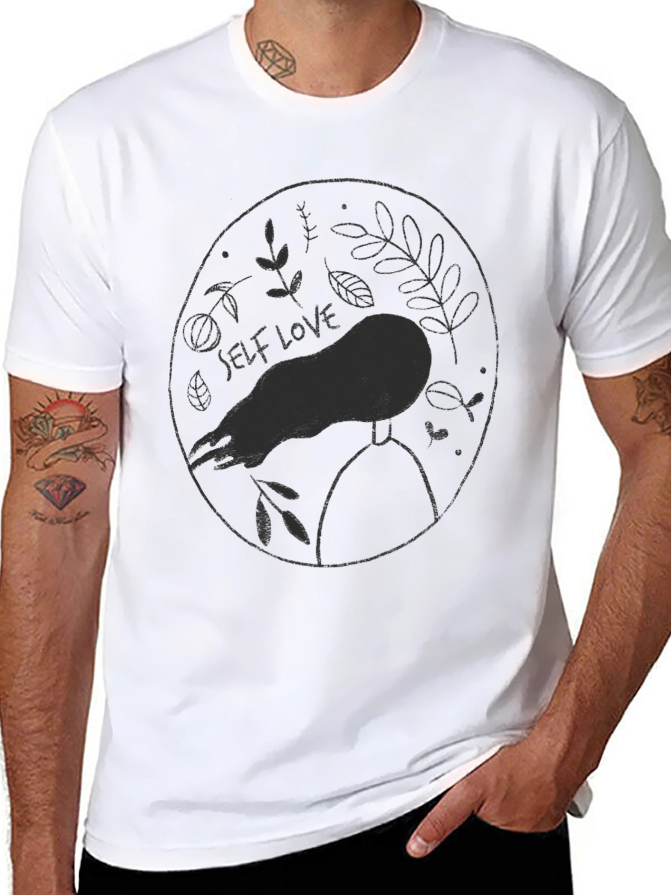 Black Self Love Graphic Print Black T-Shirt view 8