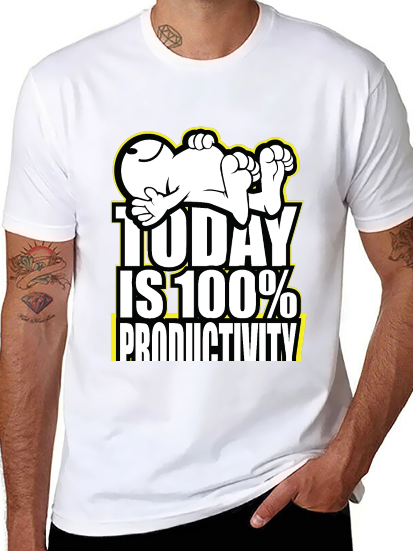 Black Funny Snoopy Today is 100% Productivity T-Shirt view 8