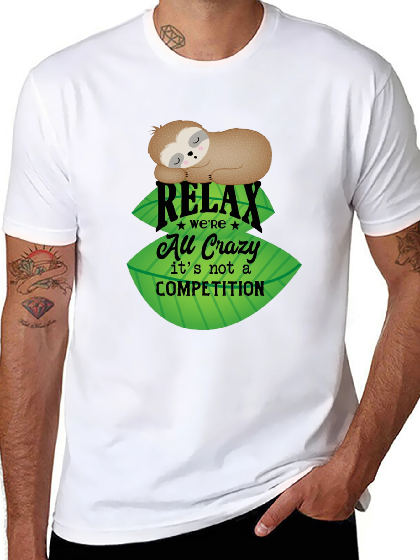 Black Relax Sloth Tee - No Competition view 8