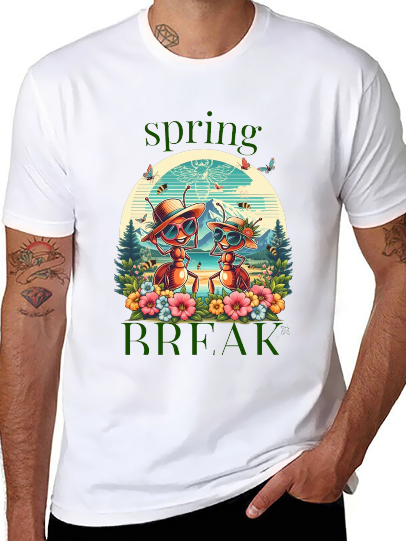 Black Spring Break Ants T-Shirt view 8