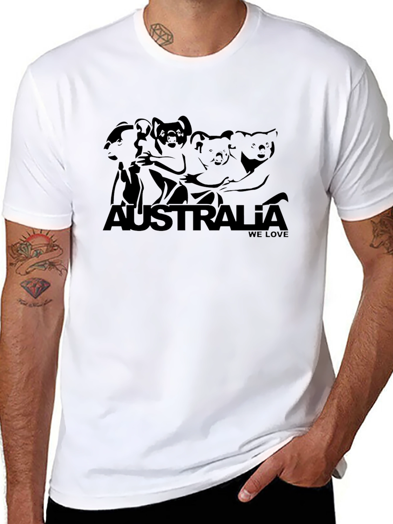 Black Australia Koala Black Graphic Tee view 8