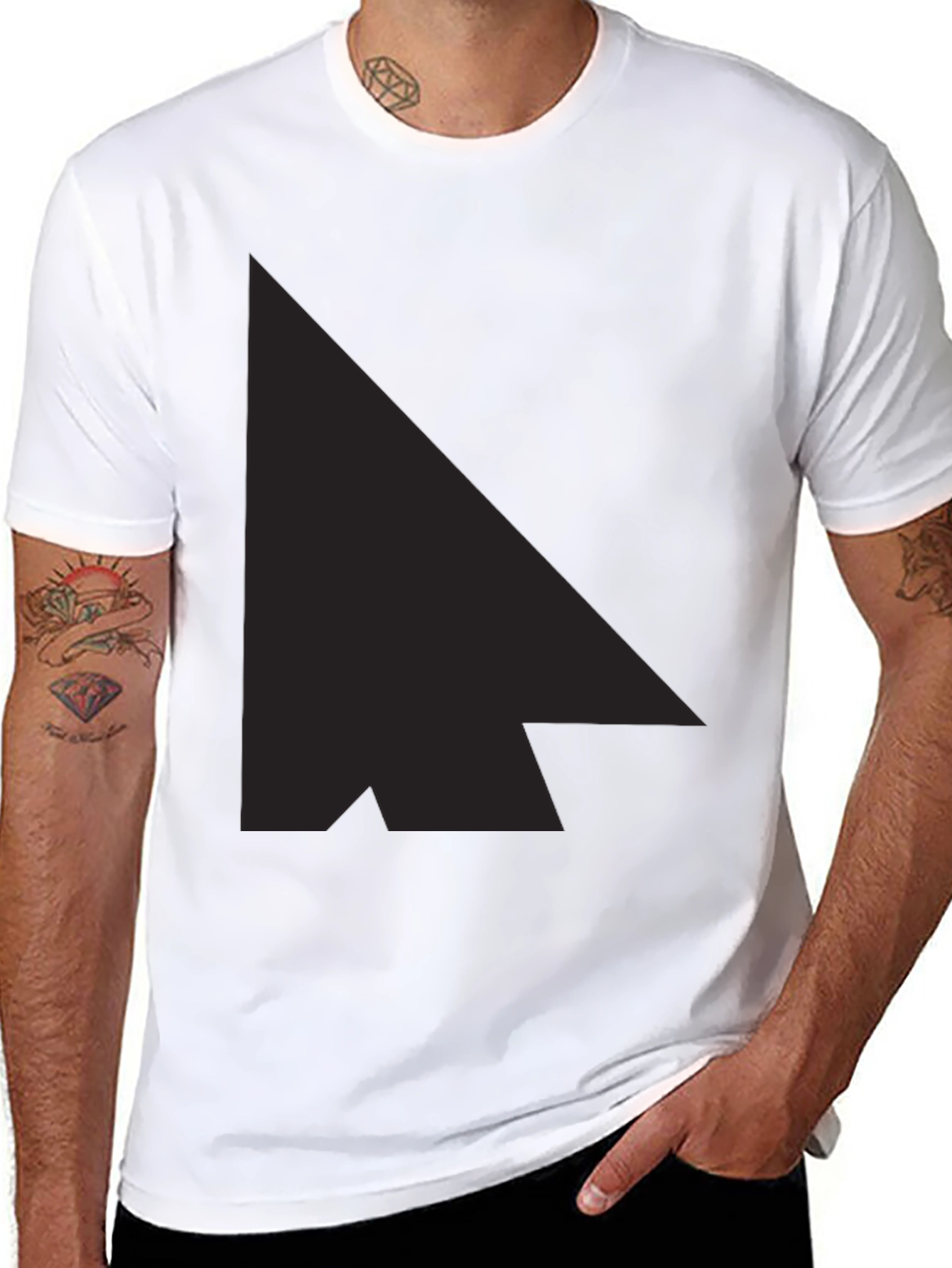 Black Stylish Black Graphic Tee - Modern Minimalist Design view 8