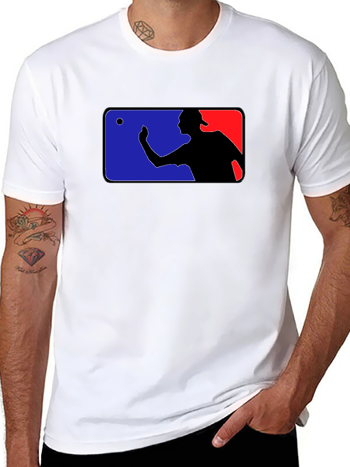 Black Funny Baseball Player T-Shirt - Black view 8