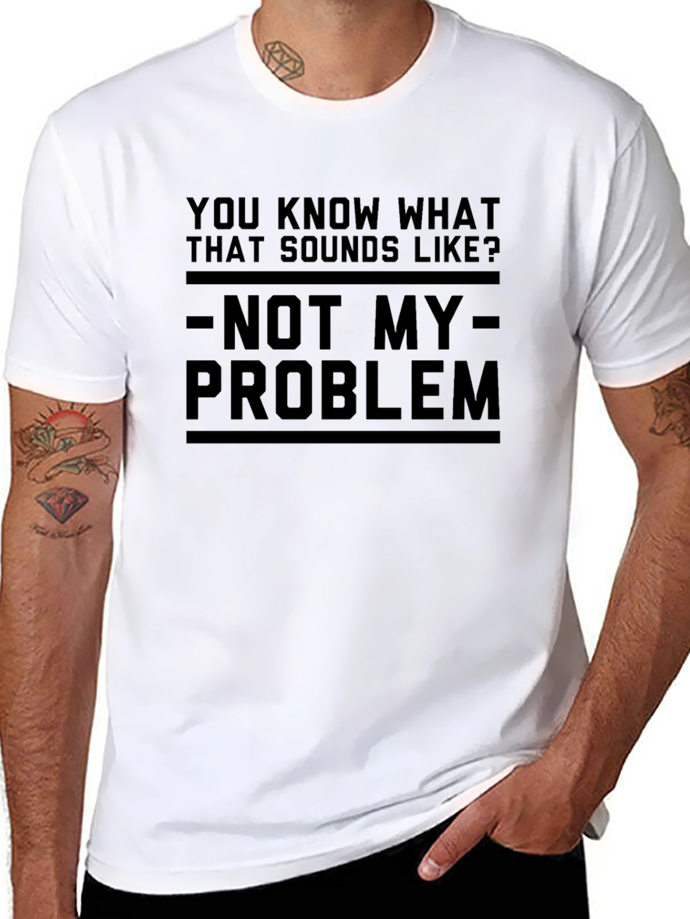 Black Not My Problem Graphic Tee - Unisex T-Shirt view 8