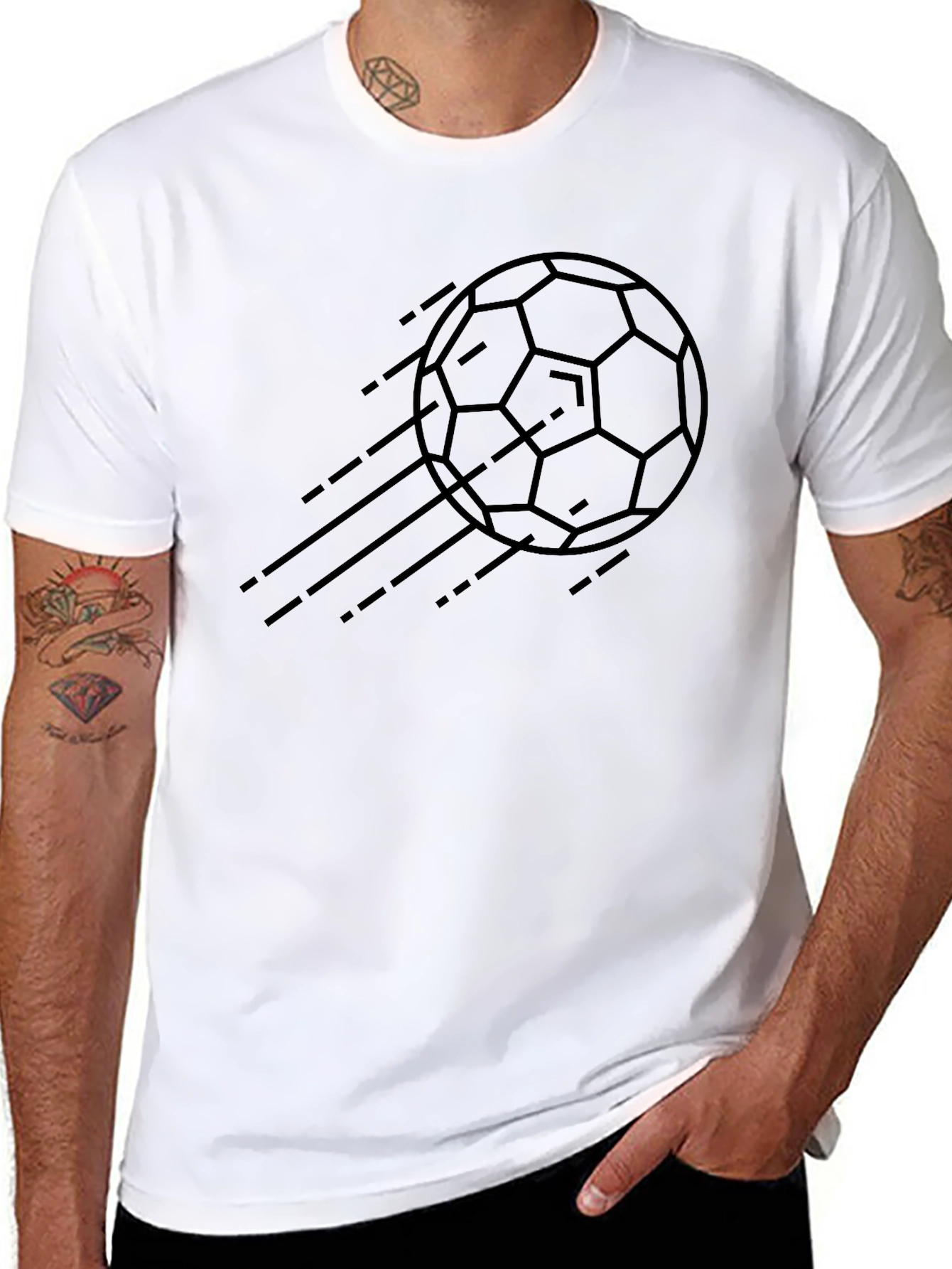 Black Black Soccer Ball Graphic Tee view 8