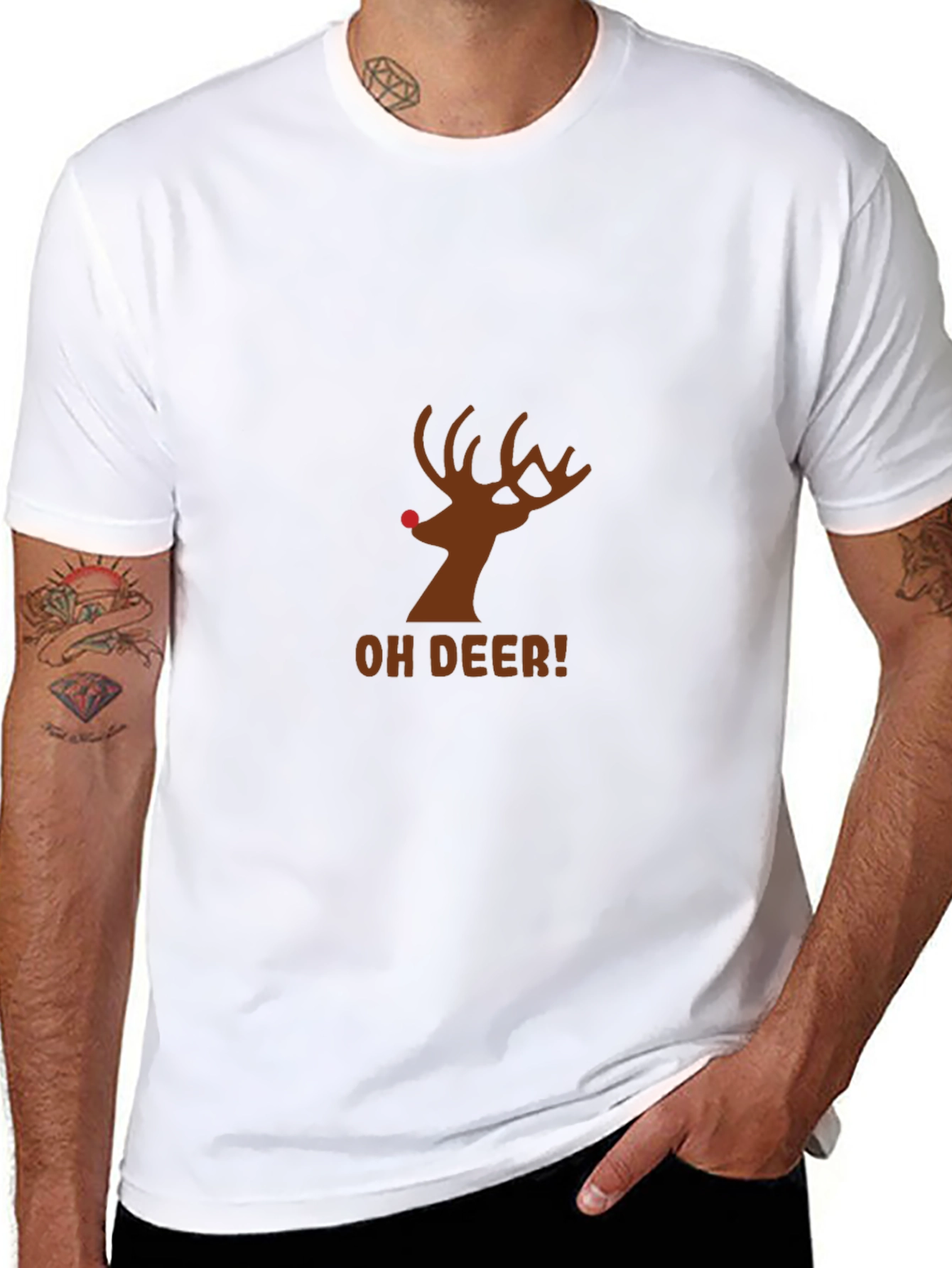 Black Oh Deer! Graphic T-Shirt view 8