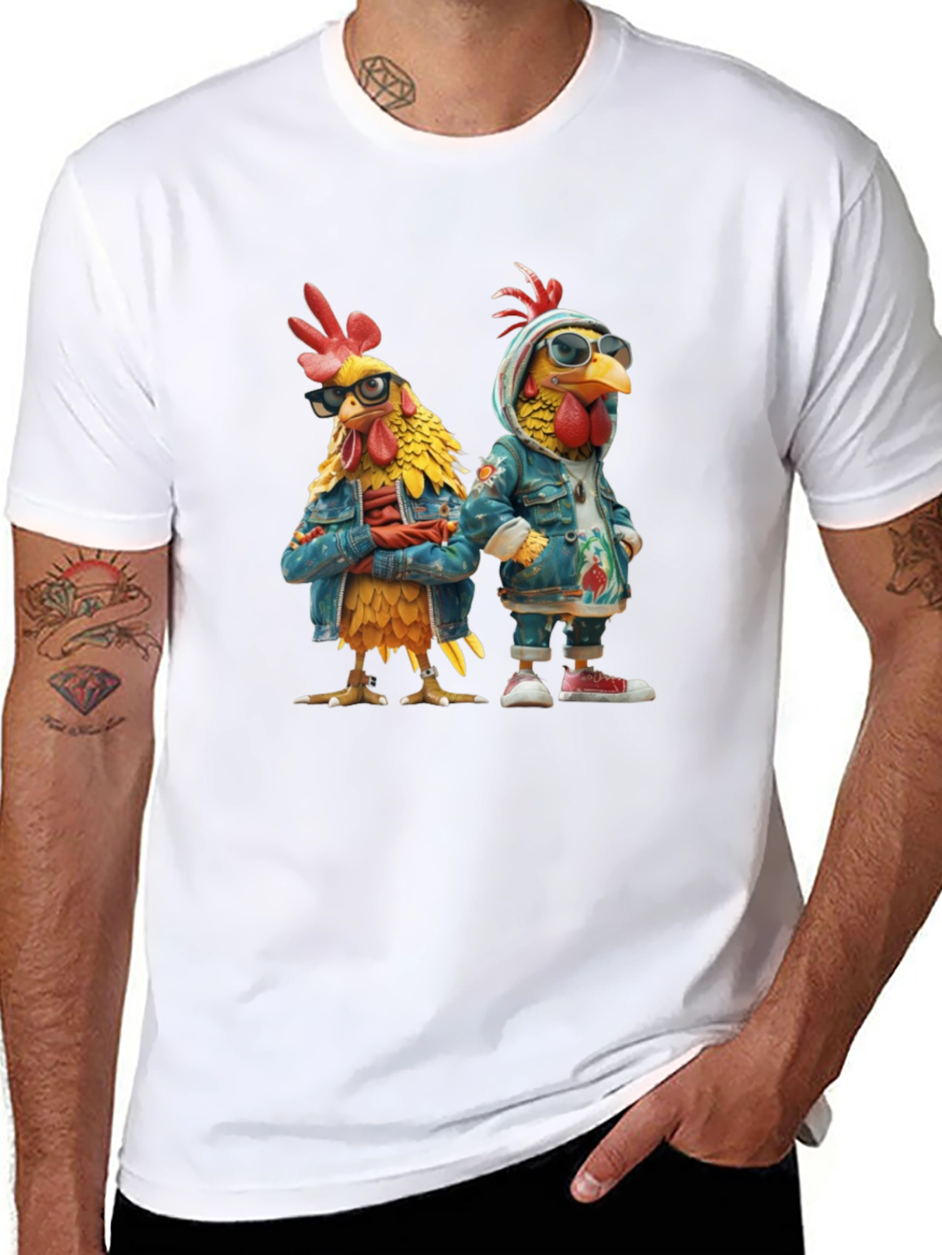 Black Cool Chickens T-Shirt - Urban Style view 8