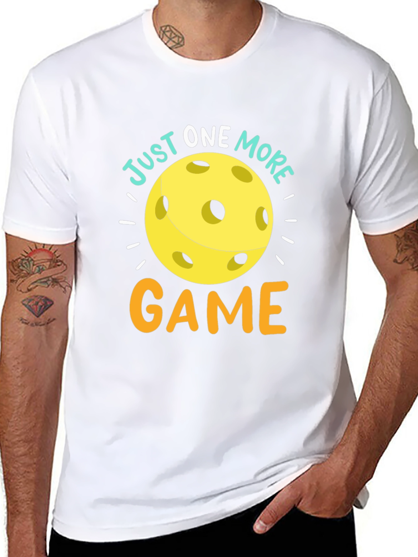 Black Just One More Game Pickleball T-Shirt view 8