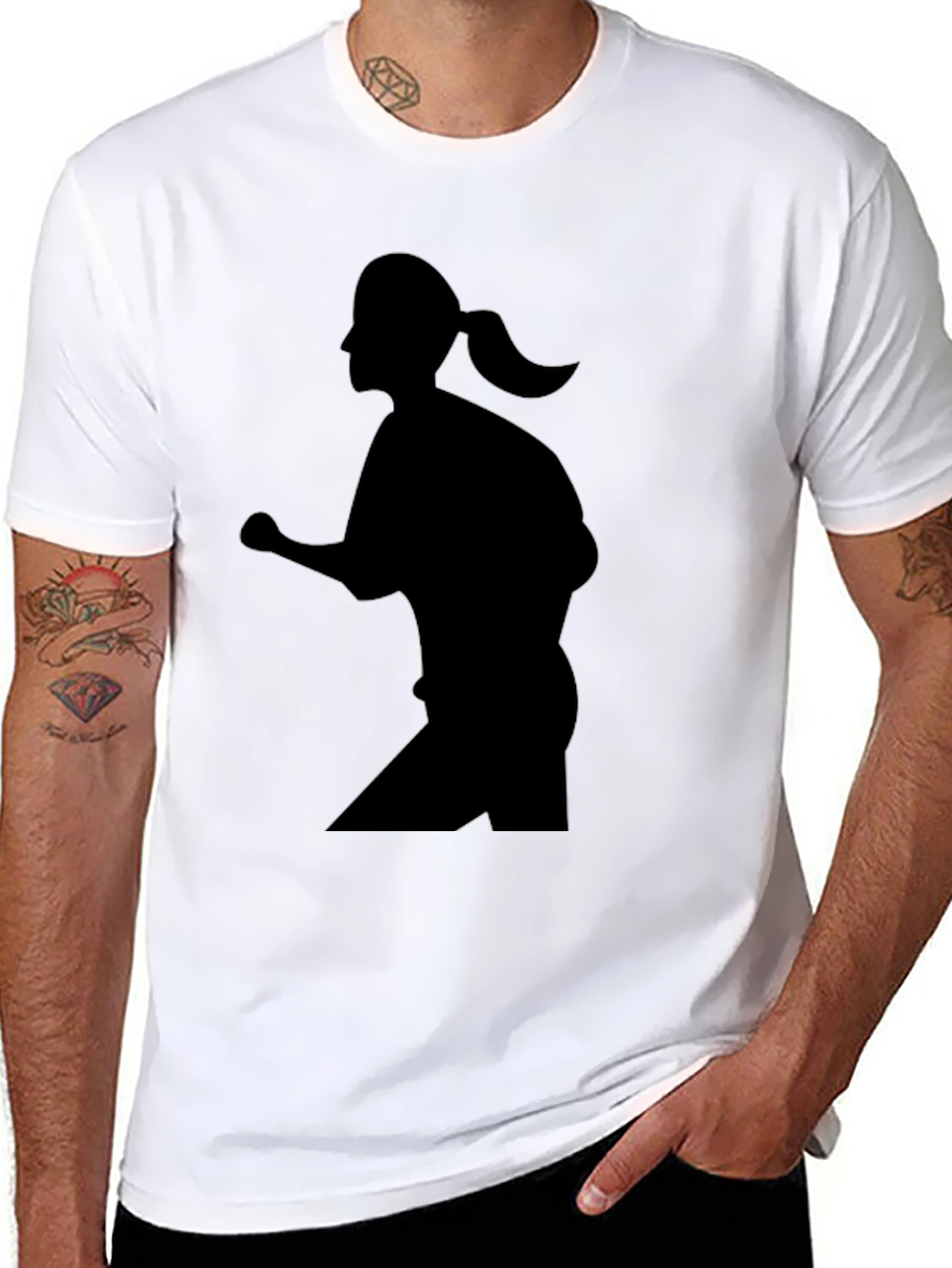 Black Silhouette Runner Black T-Shirt view 8