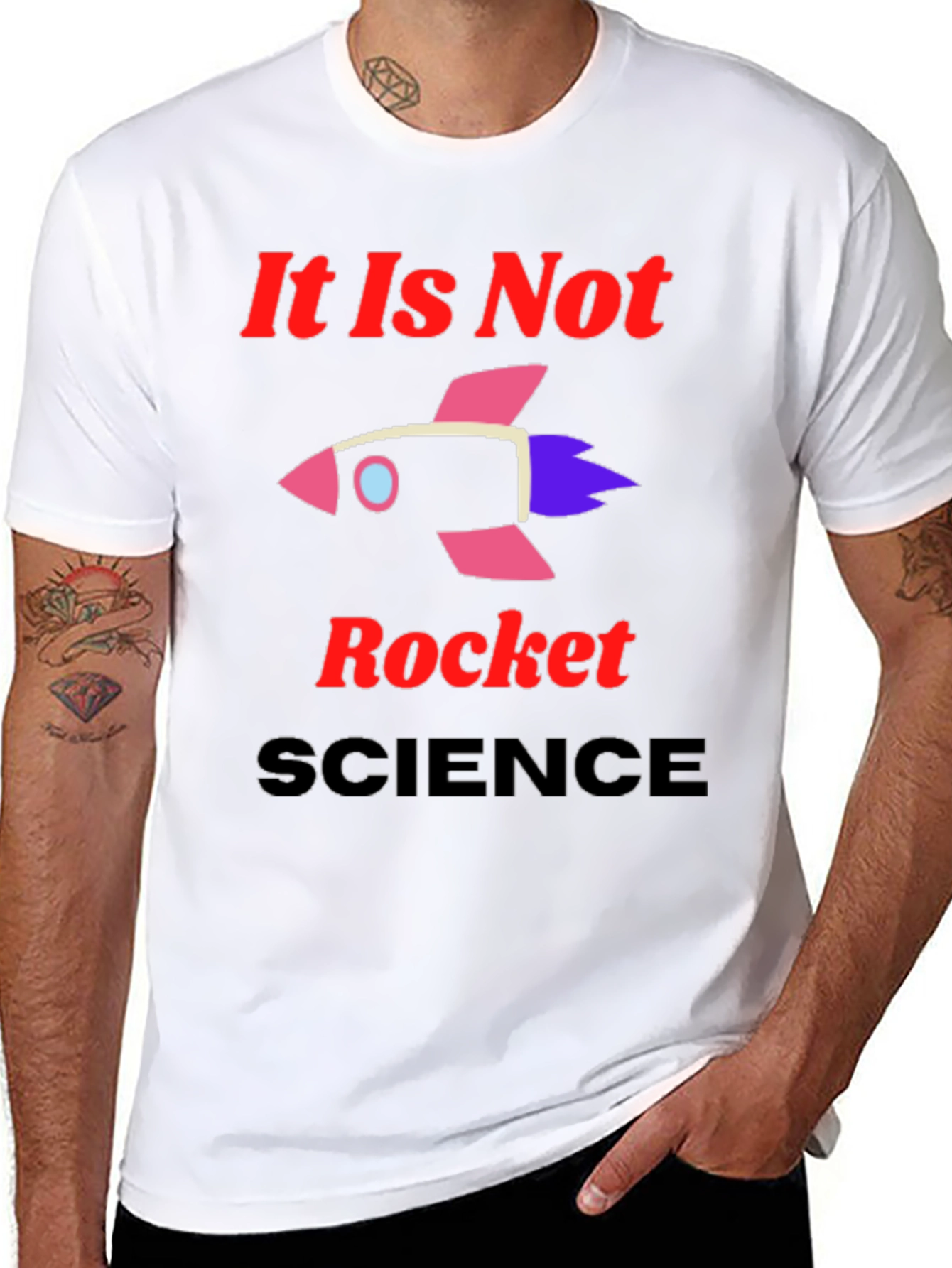 Black It Is Not Rocket Science Graphic T-Shirt view 8