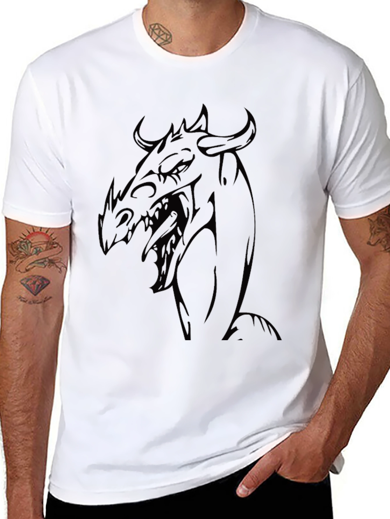 Black Dragon Graphic Tee - Men's Black T-Shirt view 8