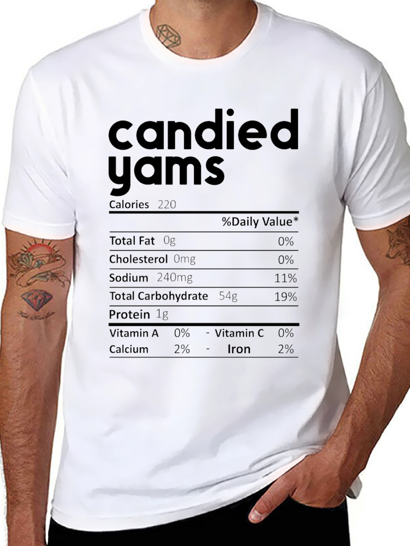 Black Candied Yams Nutrition Facts Novelty T-Shirt view 8