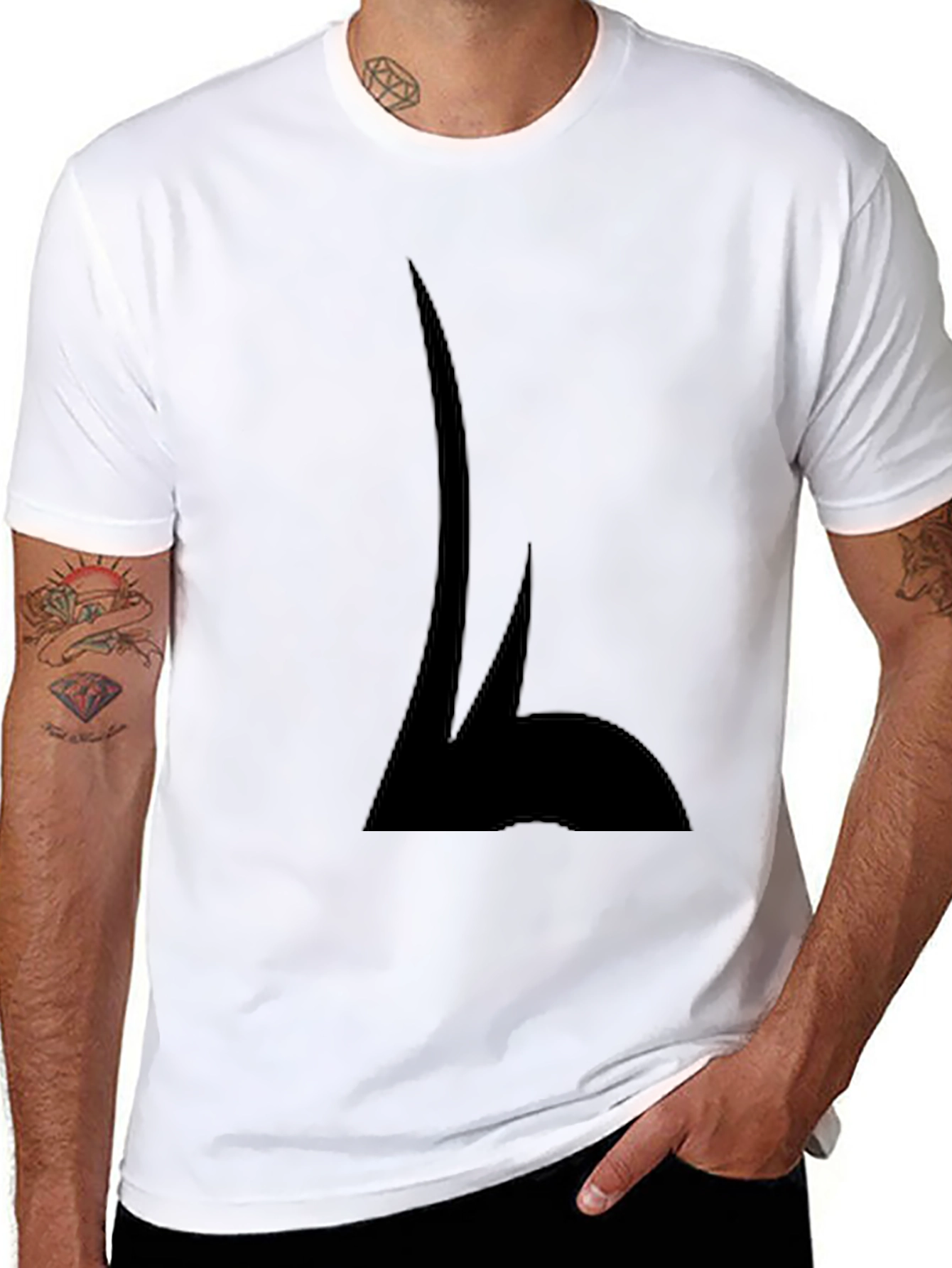 Black Shadowy Silhouette Graphic Tee - Modern Casual Wear view 8