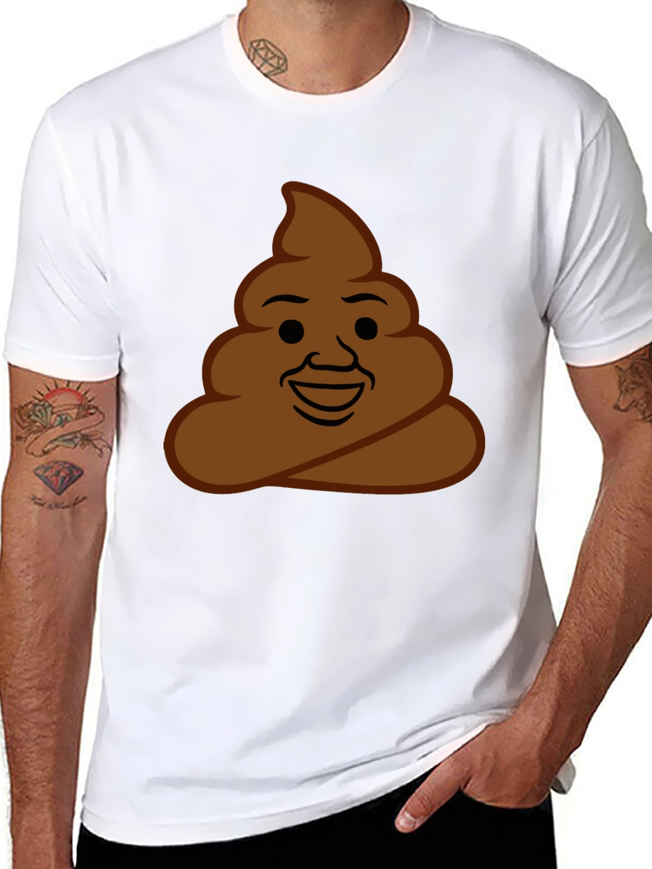 Black Poop Emoji Graphic Tee - Funny Unisex T-Shirt view 8