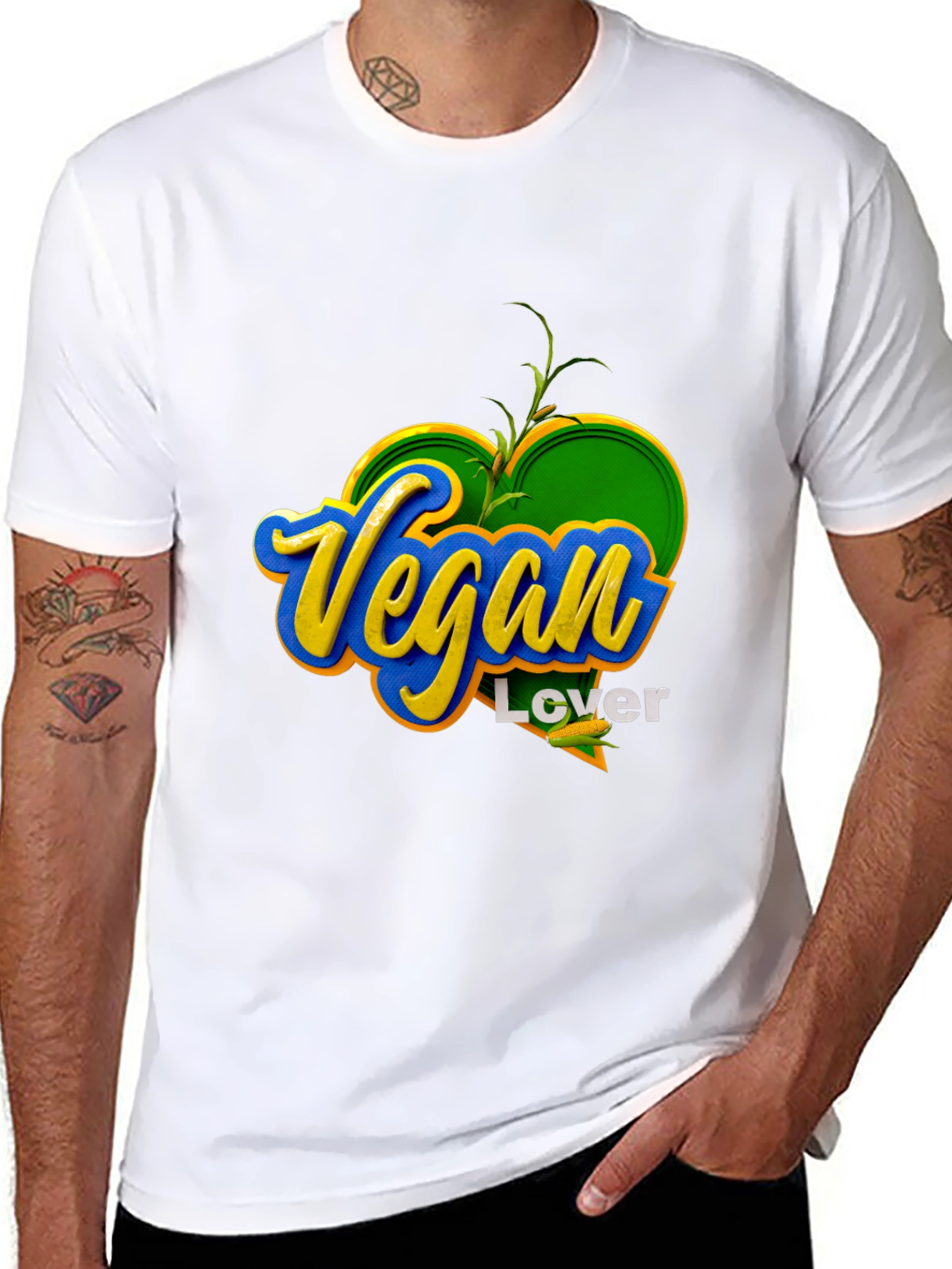Black Vegan Lover T-Shirt view 8