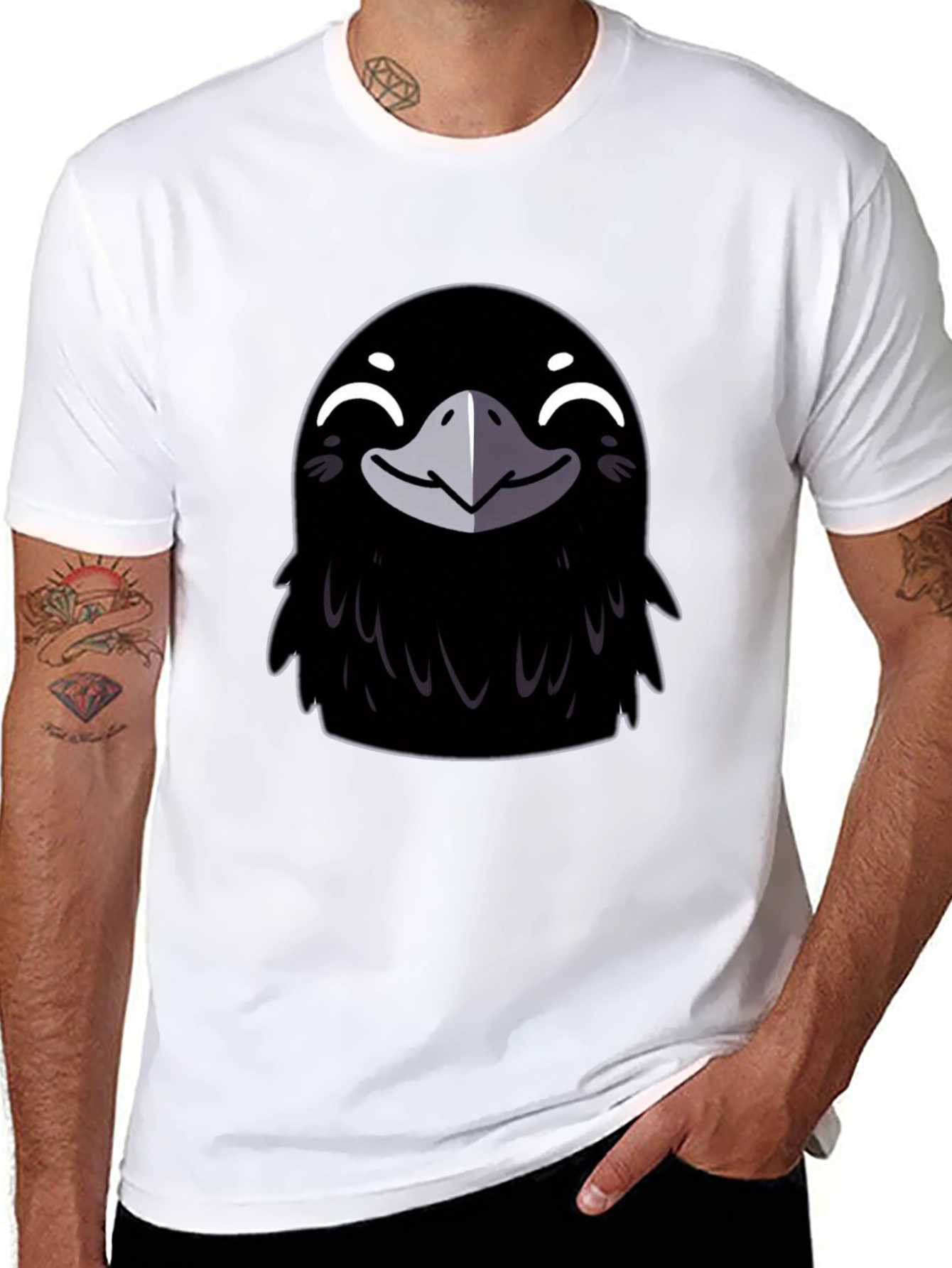 Black Crow Graphic Tee - Men's Black T-Shirt view 8