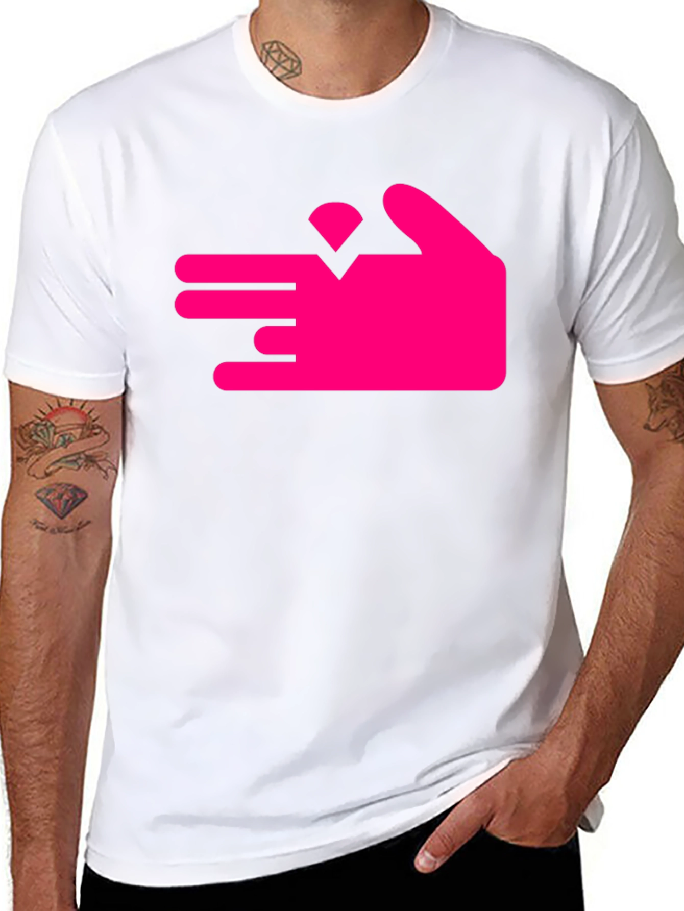 Abstract Hand Diamond Graphic Tee - Bold Design, Modern Style - 8
