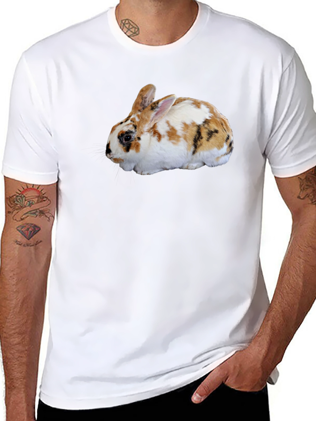 Black Rabbit Graphic Tee - Cute Pet T-Shirt view 8