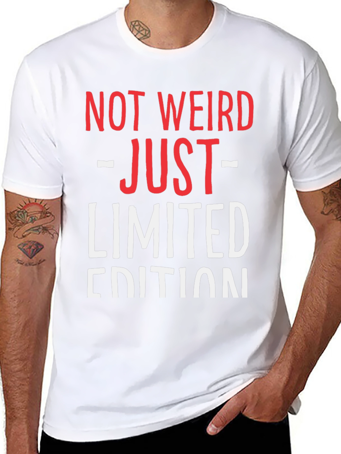 Black Not Weird Just Limited Edition Funny Graphic T-Shirt view 8