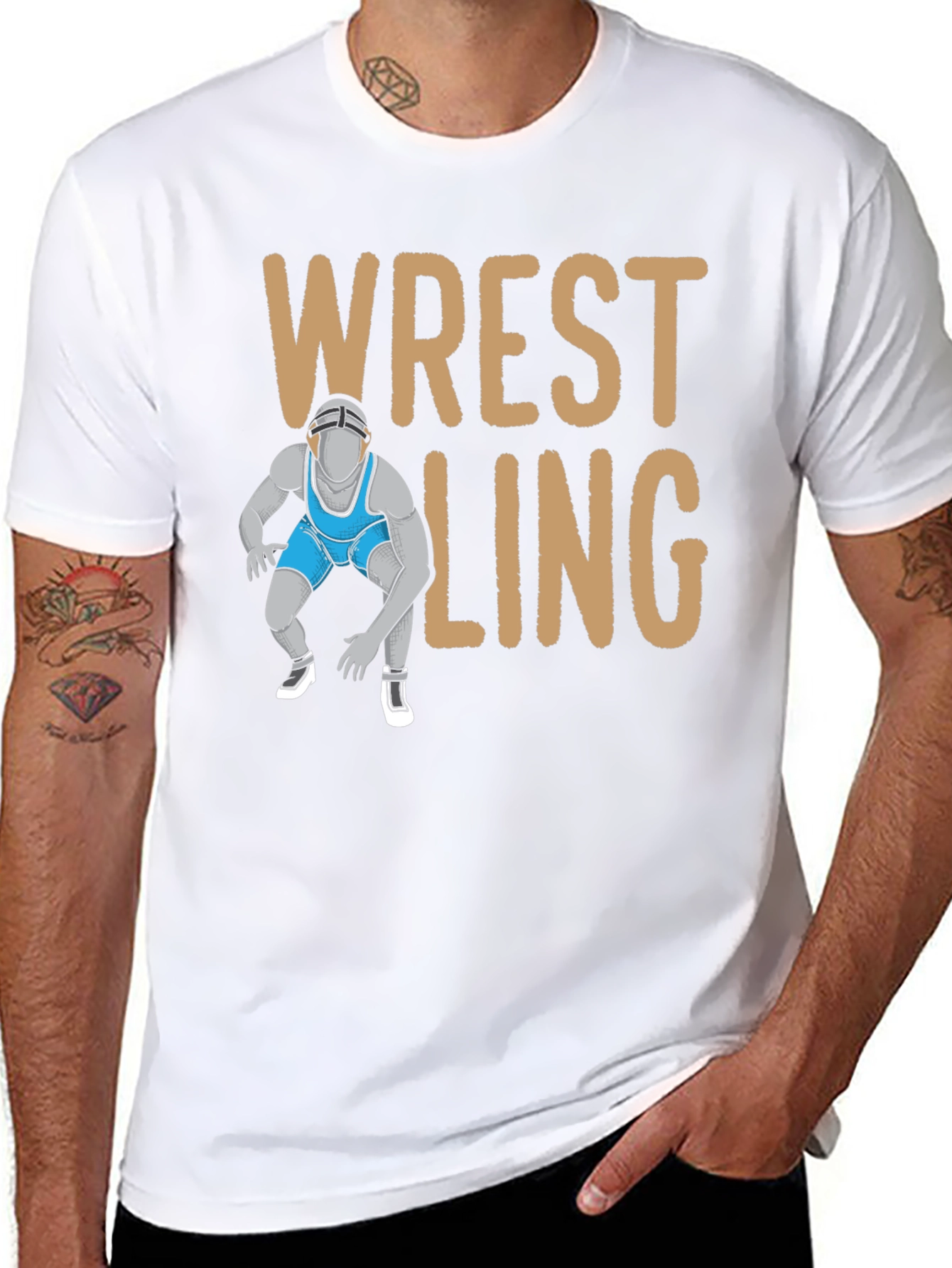 Black Wrestling Graphic T-Shirt view 8