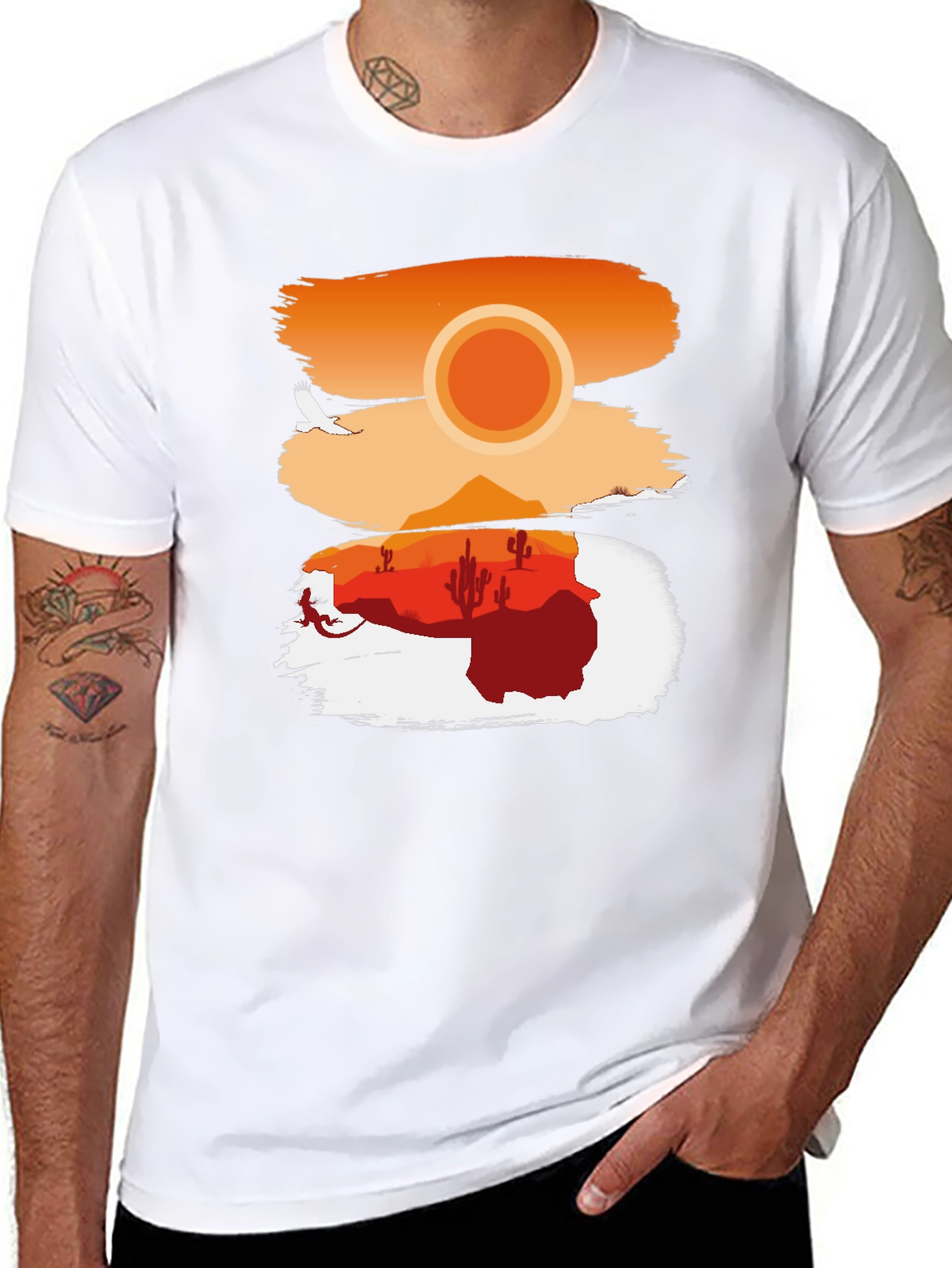 Black Desert Sunset Graphic T-Shirt view 8