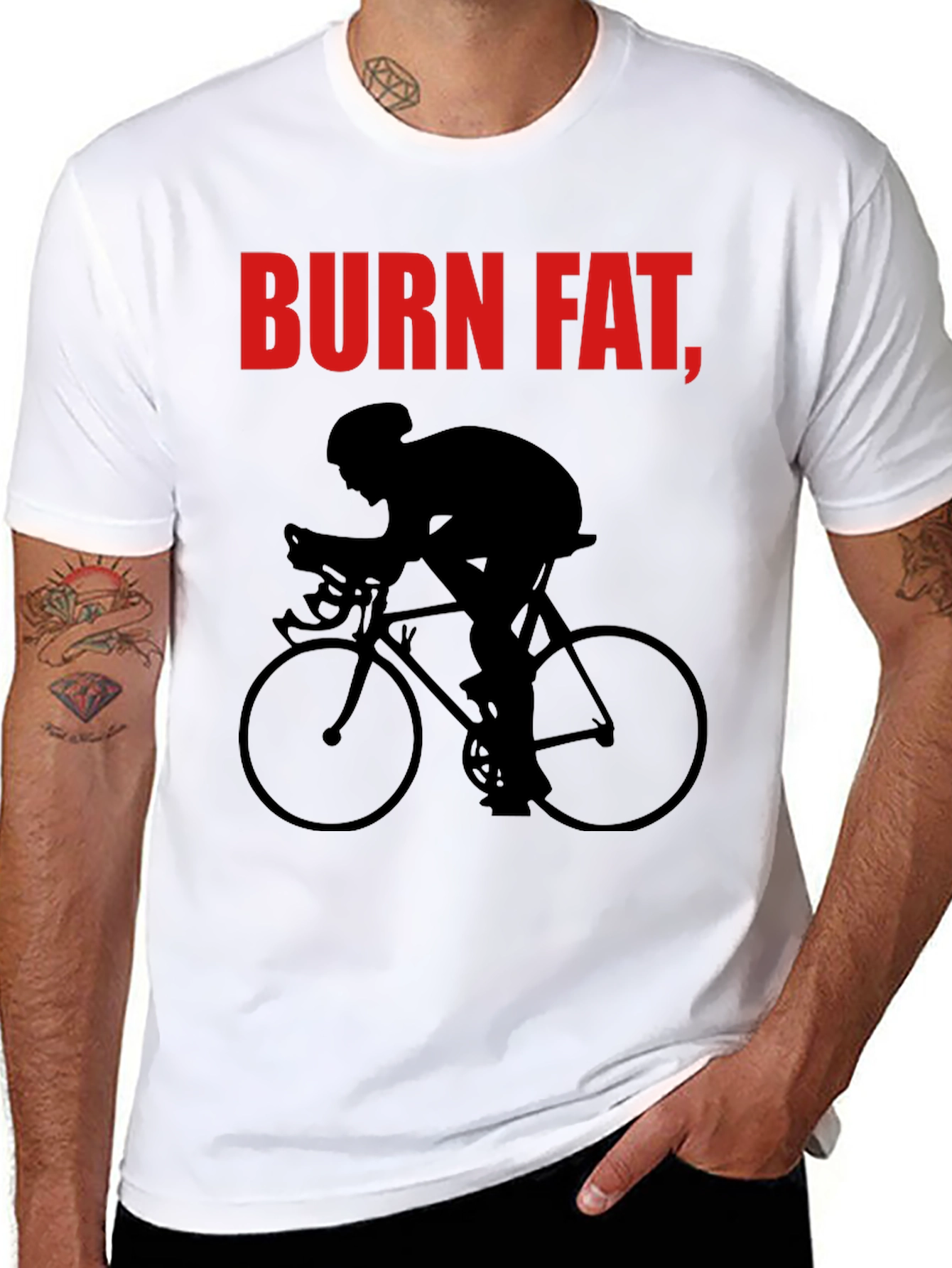 Black Burn Fat, Cycle T-Shirt - Black view 8