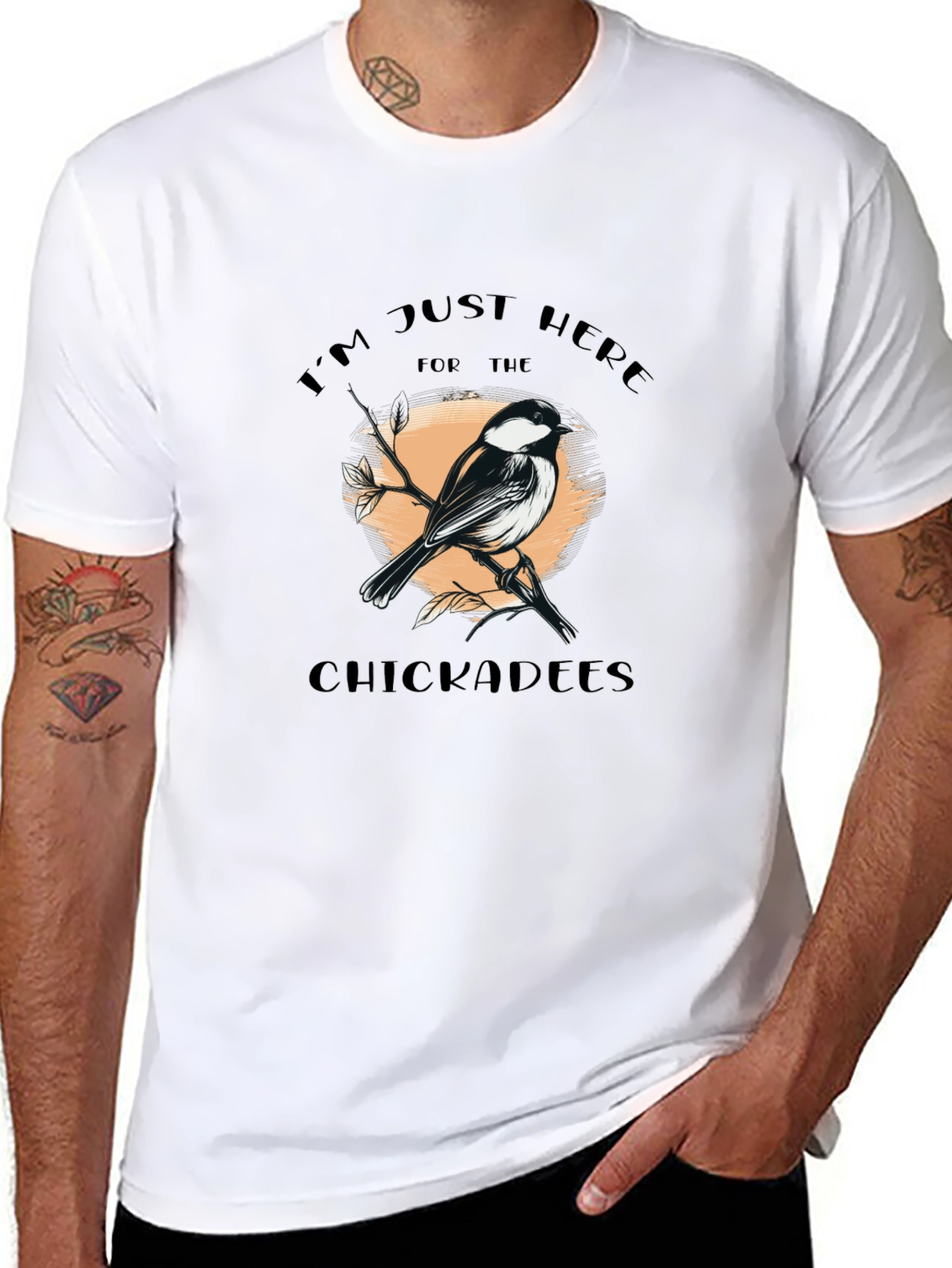 Black Chickadees Graphic T-Shirt - Bird Lover Tee view 8