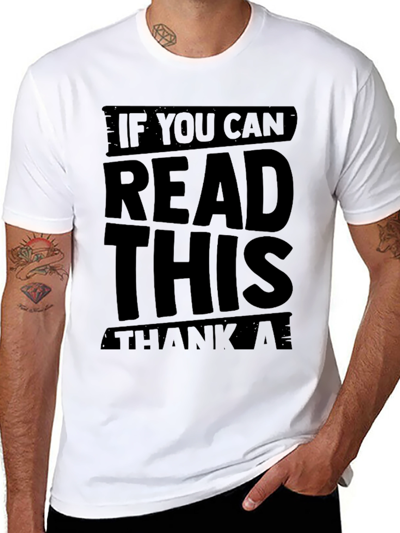 Black If You Can Read This Graphic Tee view 8