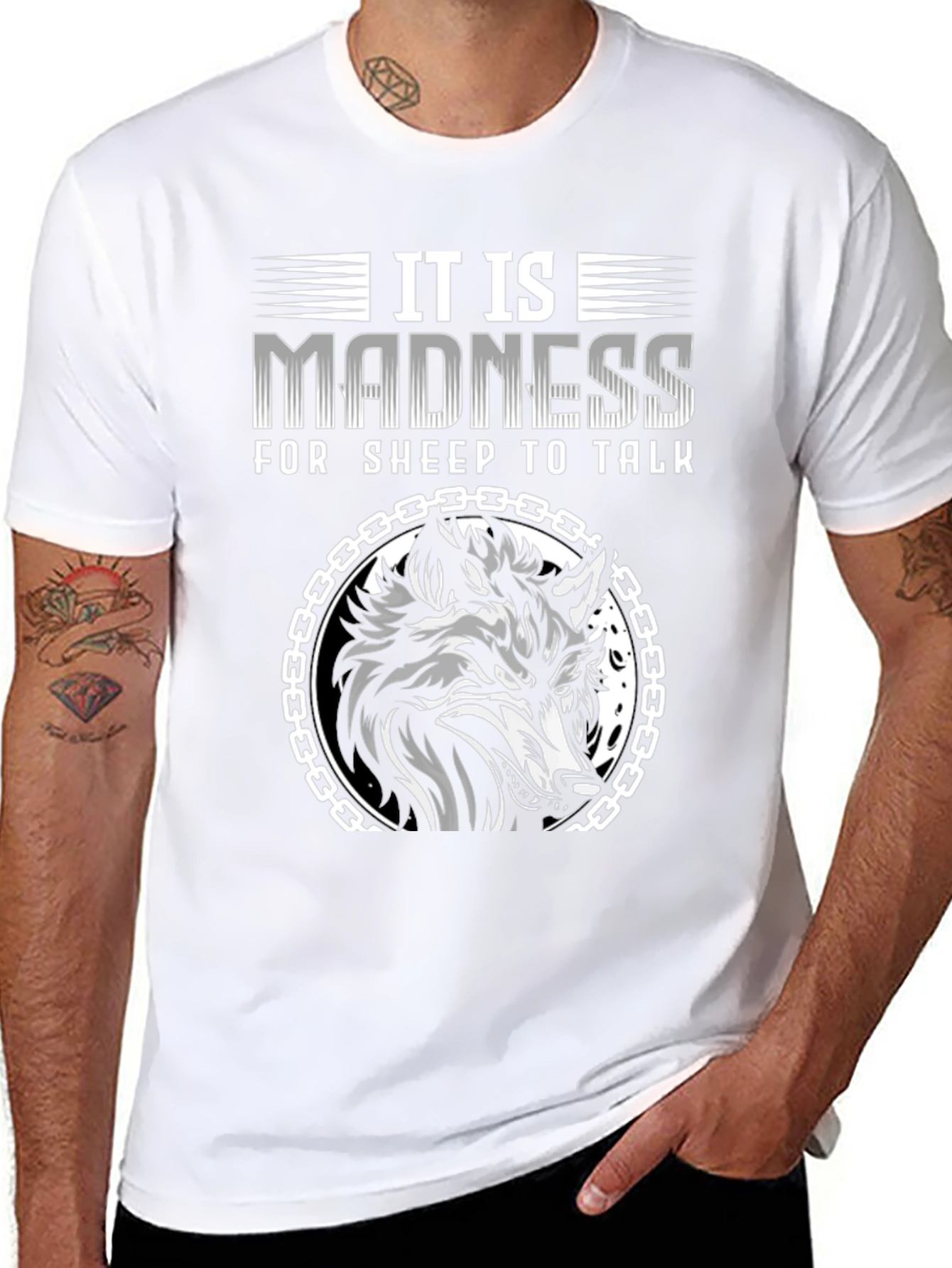 Black Wolf Madness Graphic Tee -  Unique Design view 8