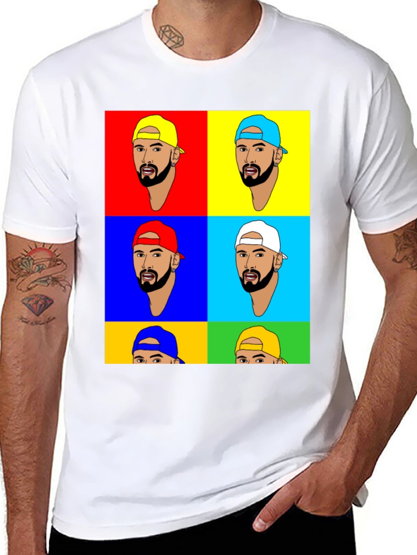 Black Pop Art Graphic Tee - Trendy & Unique Design view 8