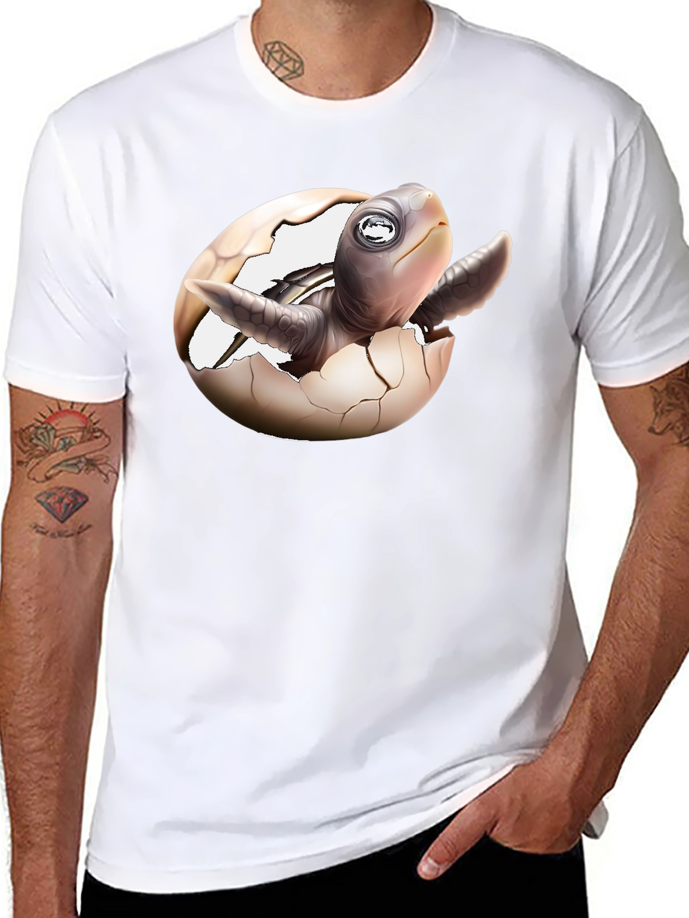 Black Turtle Hatchling T-Shirt - New Life Design view 8