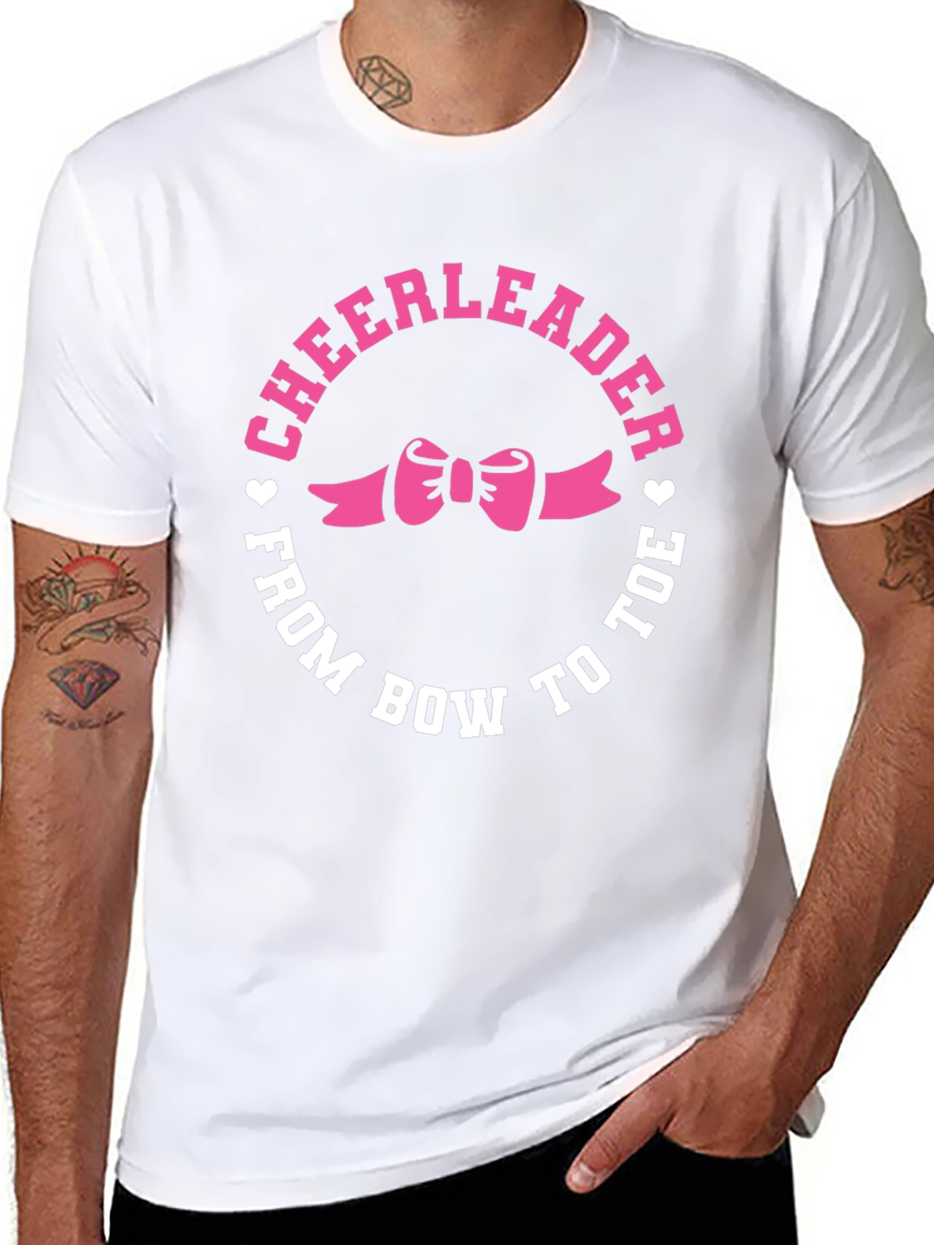 Black Cheerleader Bow to Toe Black T-Shirt view 8