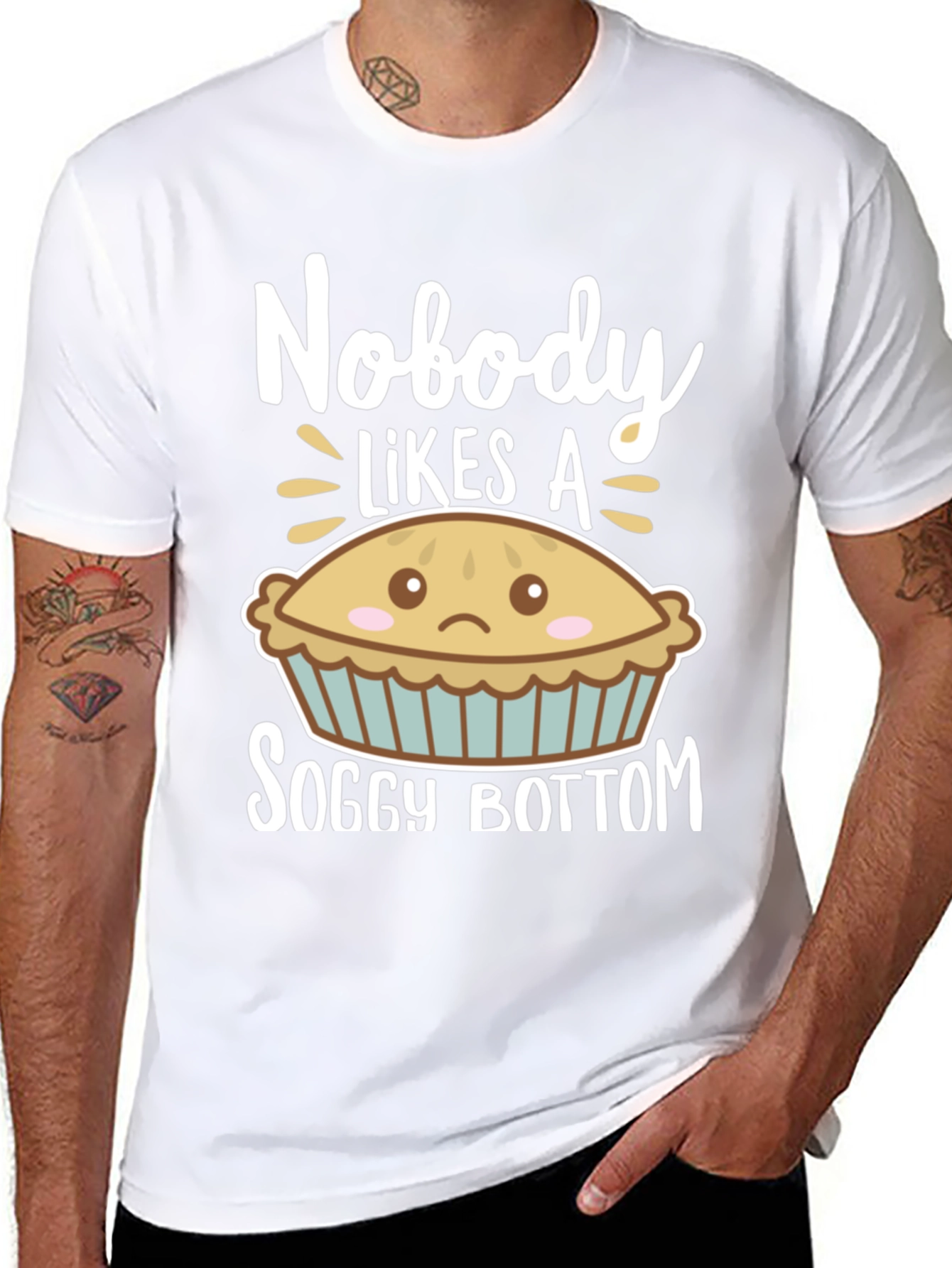 Black Nobody Likes a Soggy Bottom Funny T-Shirt view 8