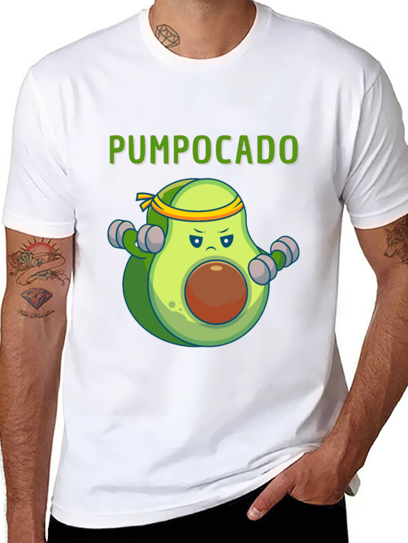 Black Pumpocado Gym Humor Tee - Black view 8