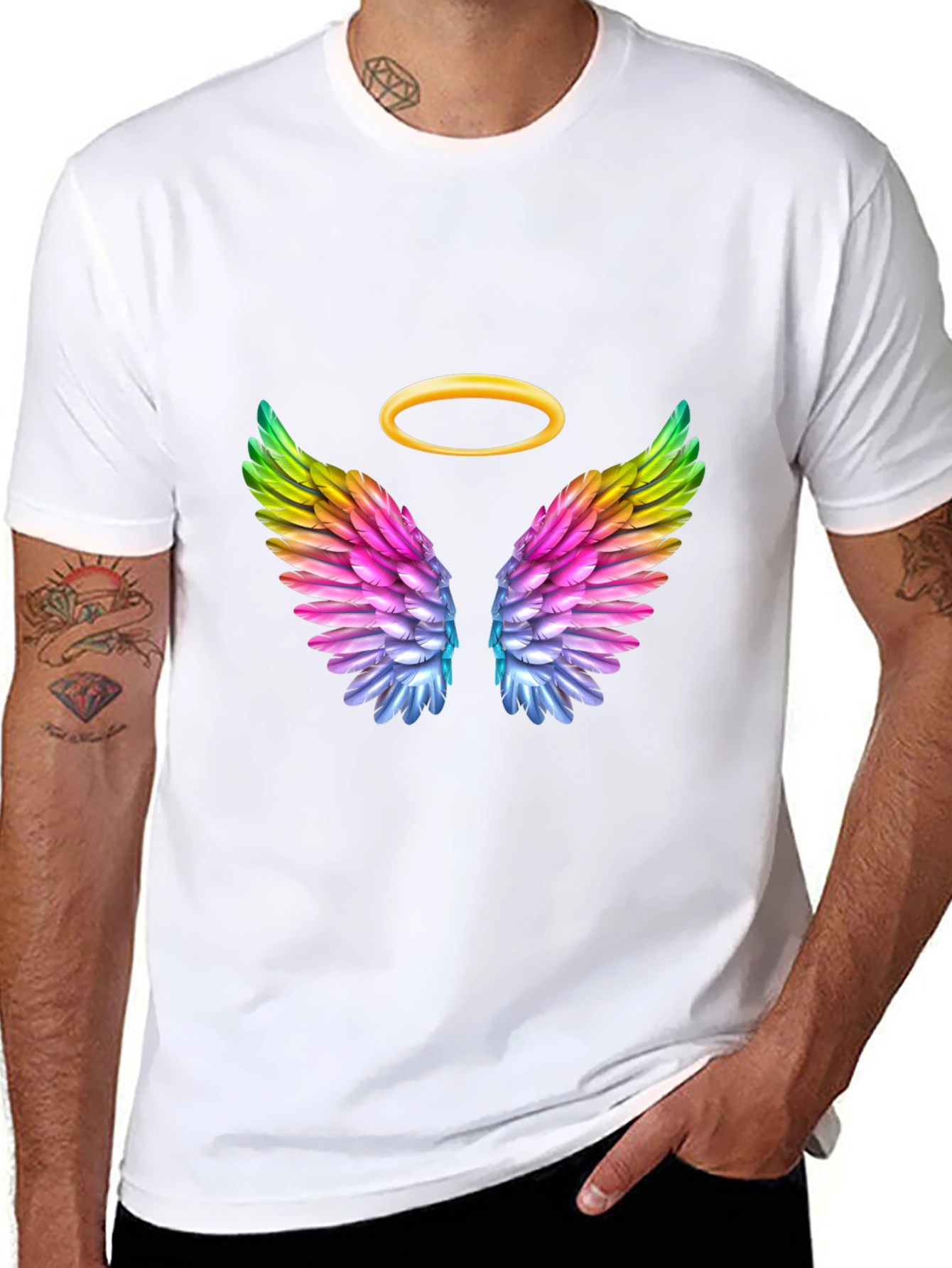 Black Angel Wings Graphic Tee view 8