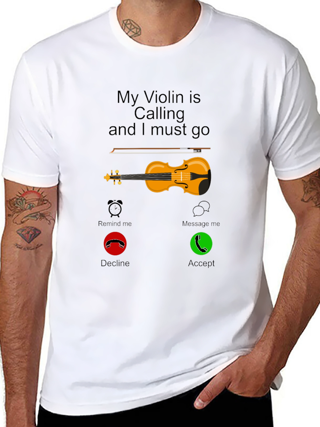 Black Violin Calling T-Shirt - Music Lover Tee view 8