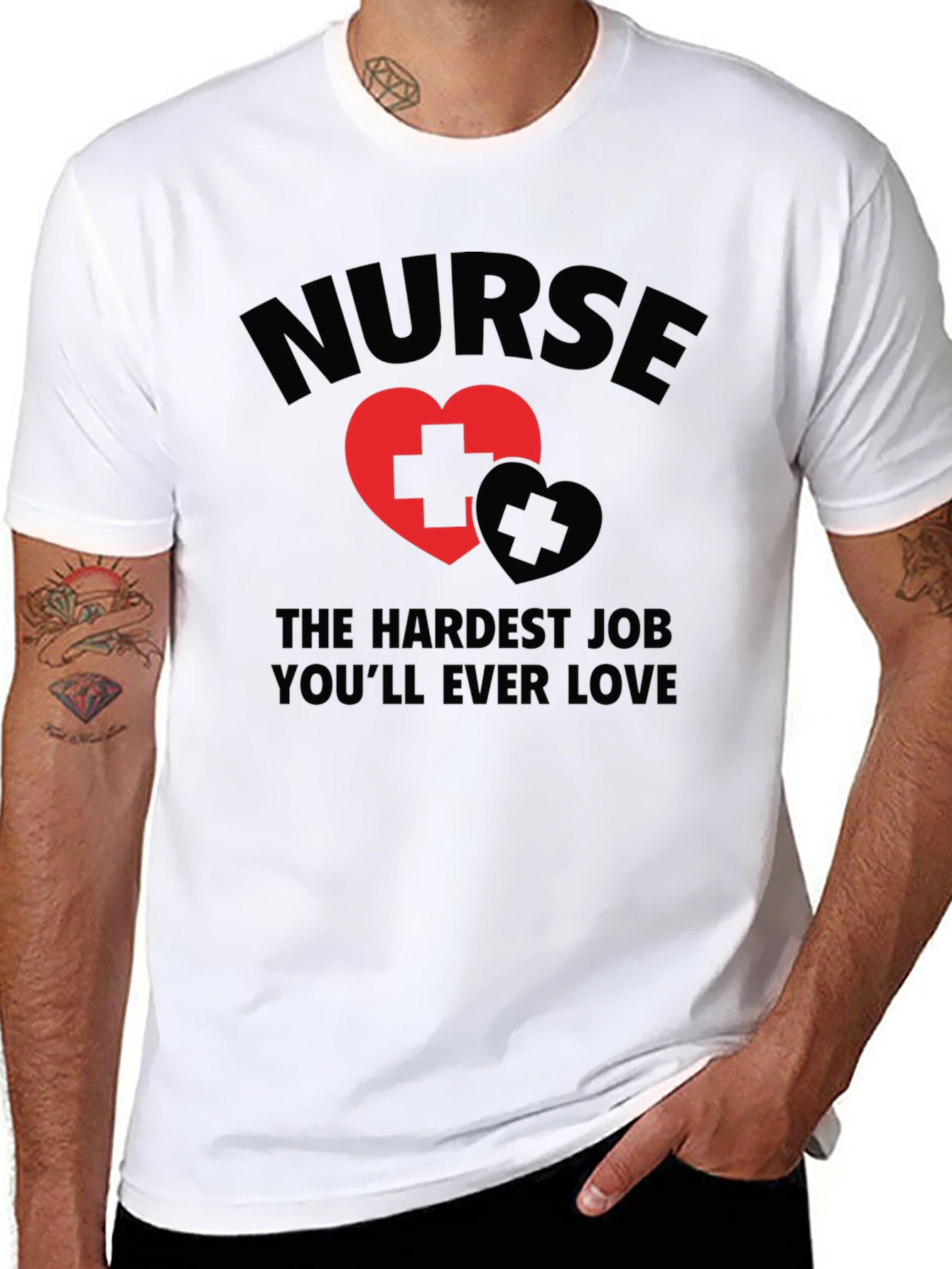 Black Nurse Hardest Job Love T-Shirt view 8