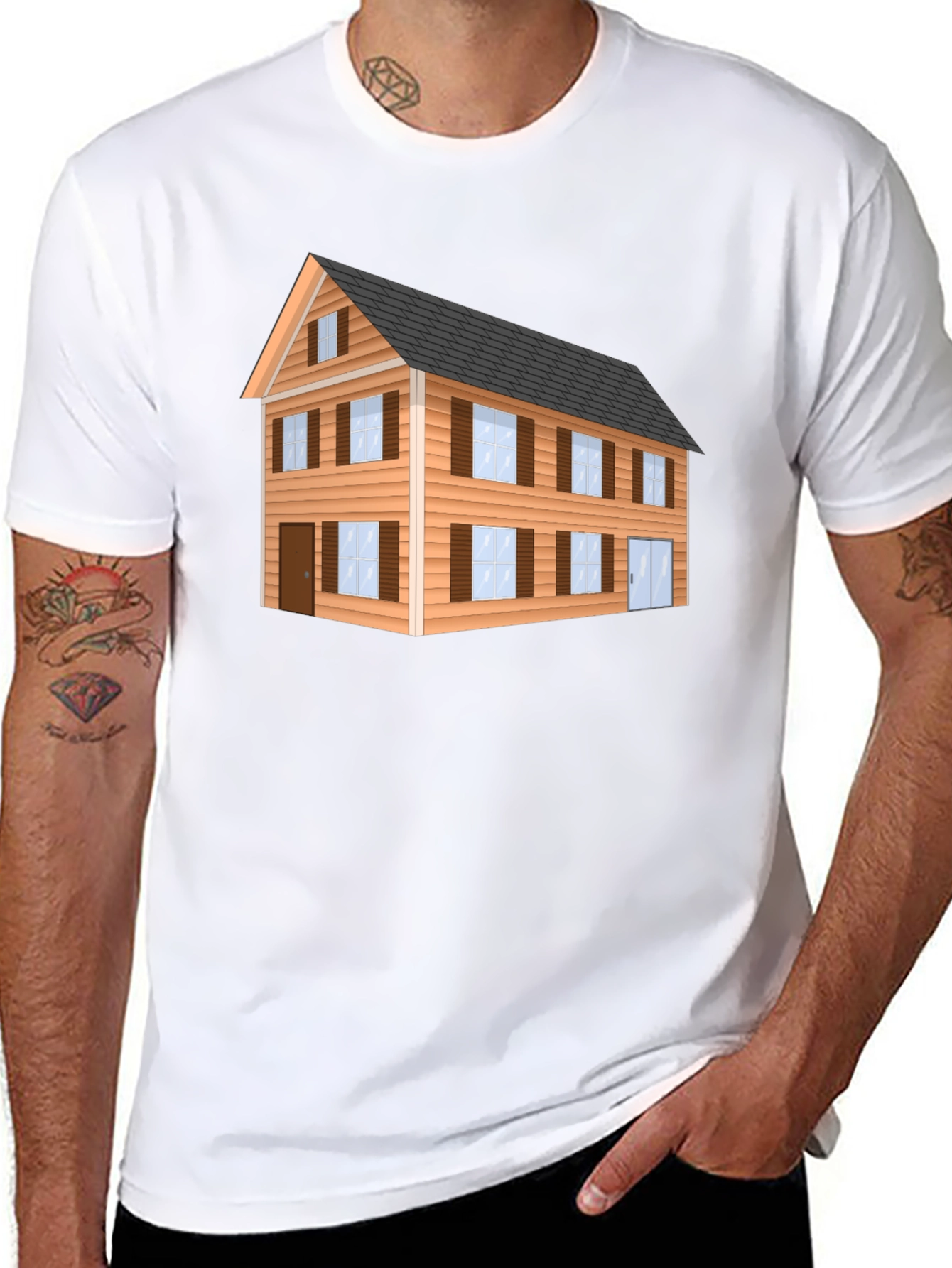 Black House Graphic Black T-Shirt view 8